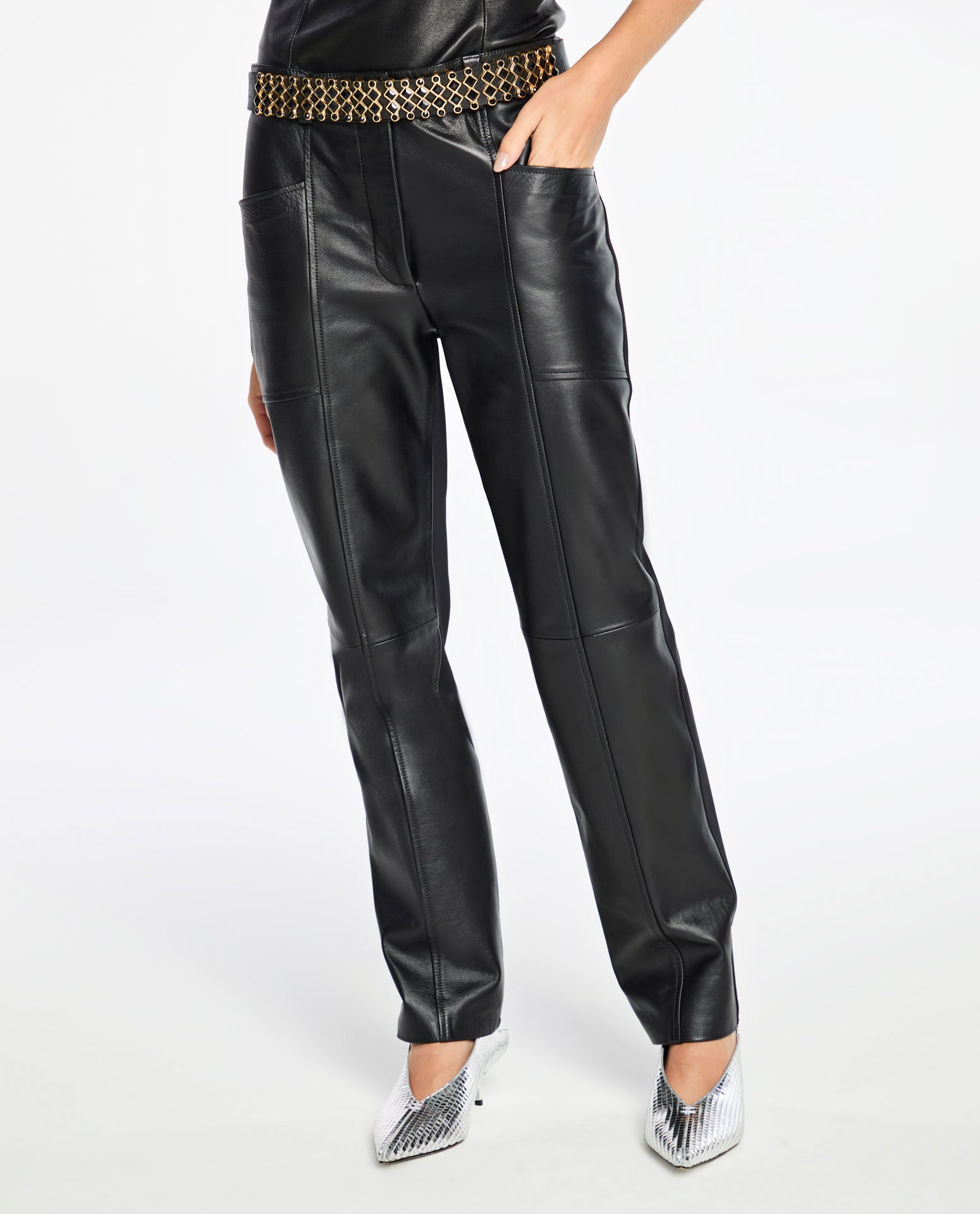 Calça Lafort Com Block Bonnie Couro