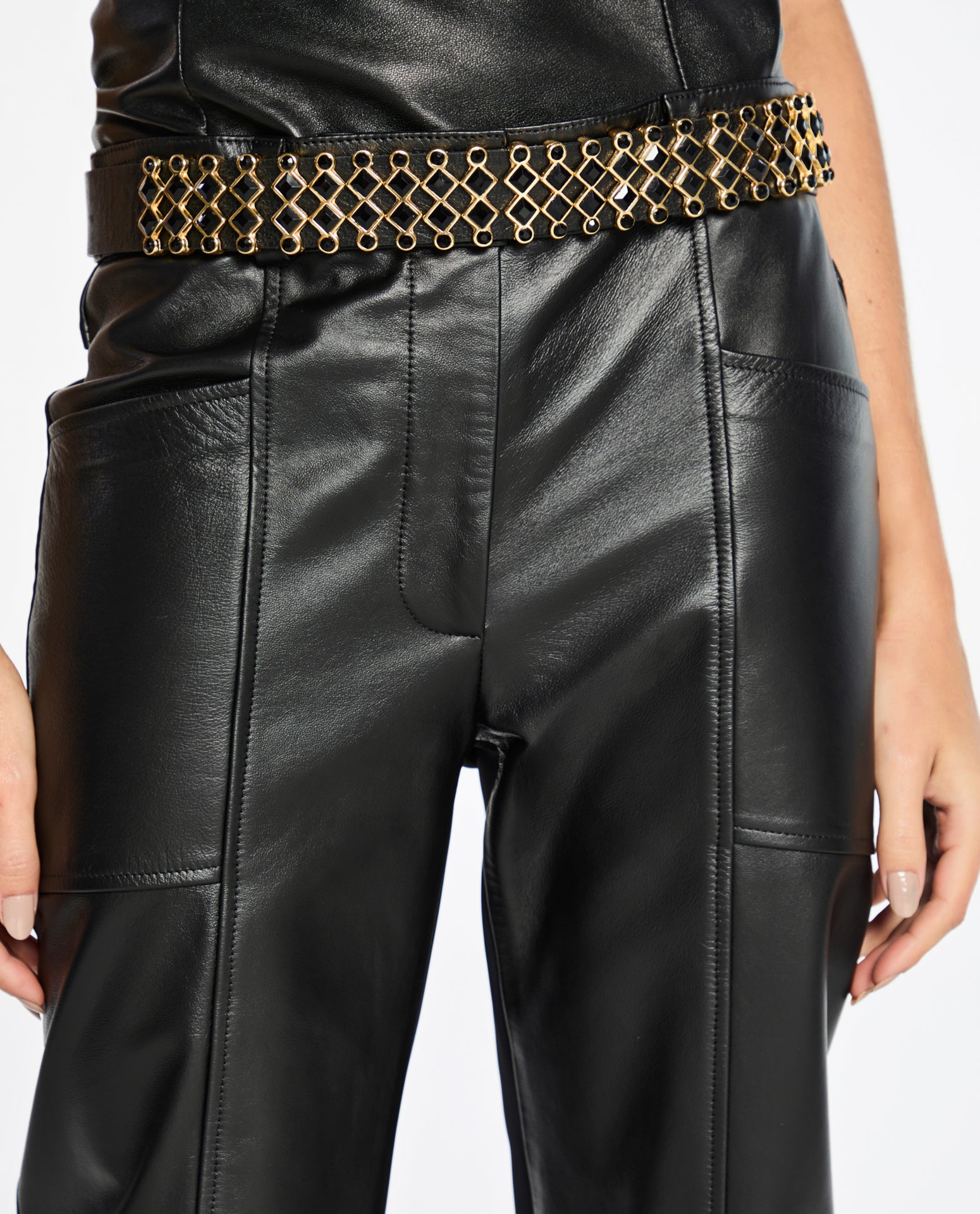 Calça Lafort Com Block Bonnie Couro