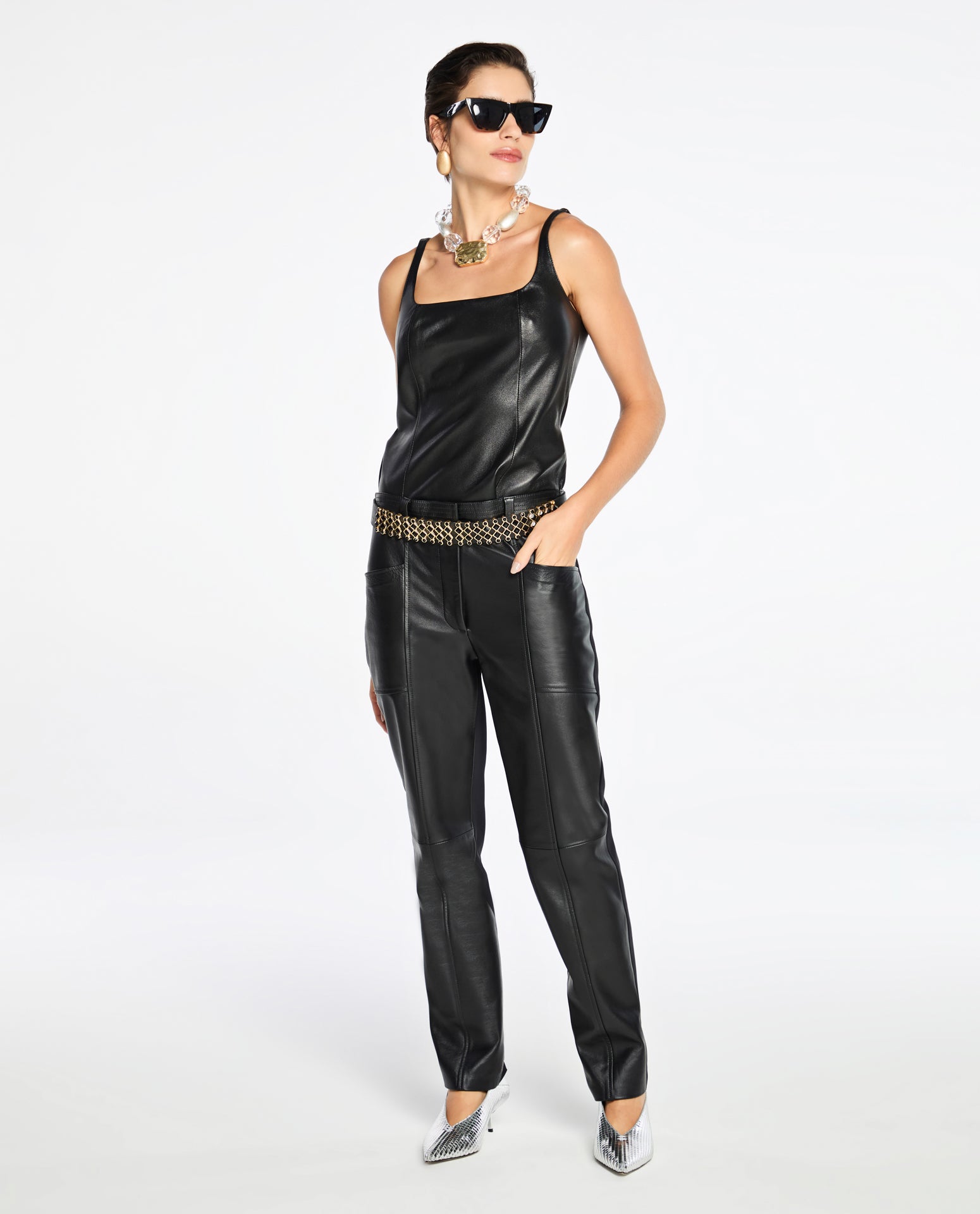 Calça Lafort Com Block Bonnie Couro