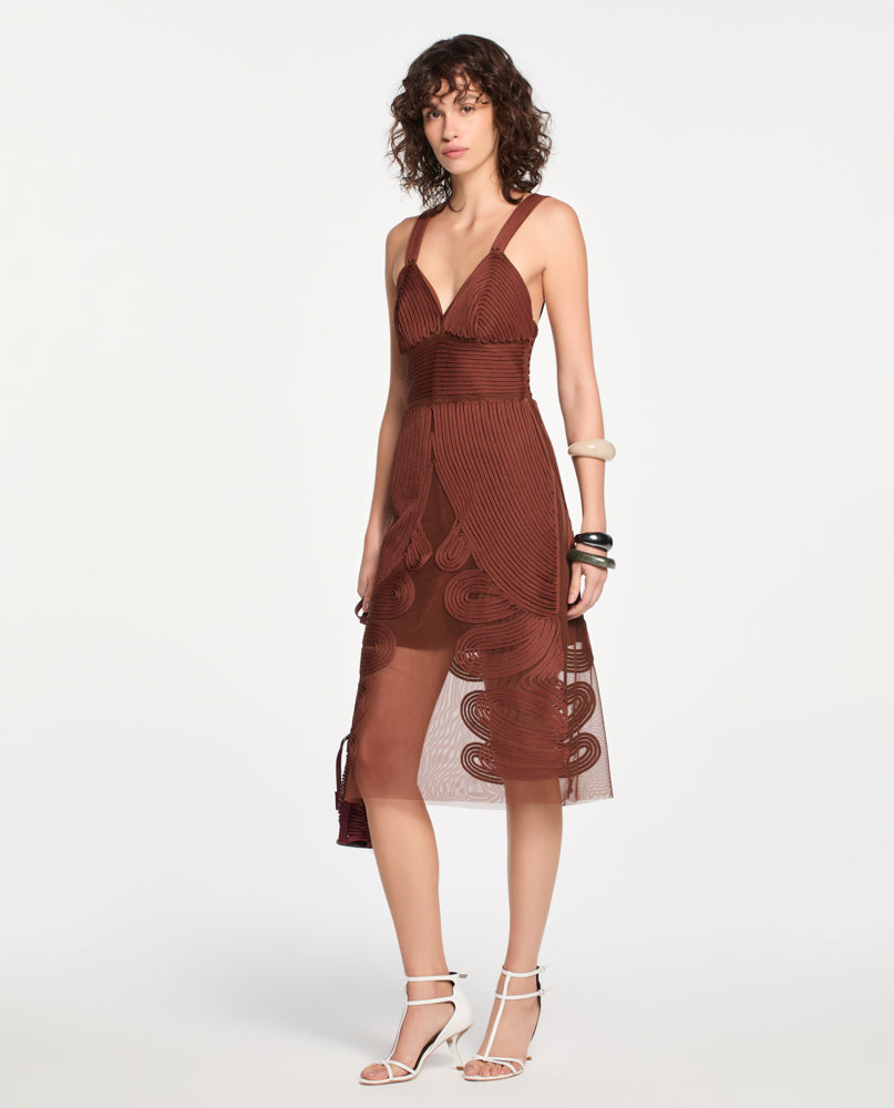 Vestido Lafort Com Bordado Cora Tela Block