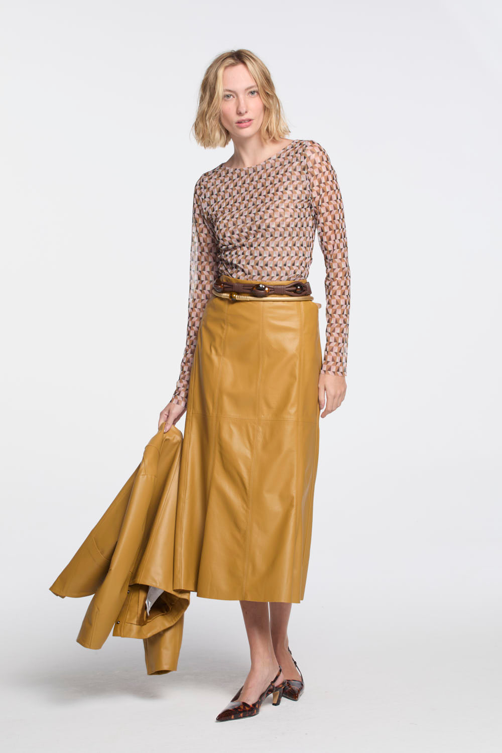 Blusa Lafort Assimétrica Mary Tela Block Estampado