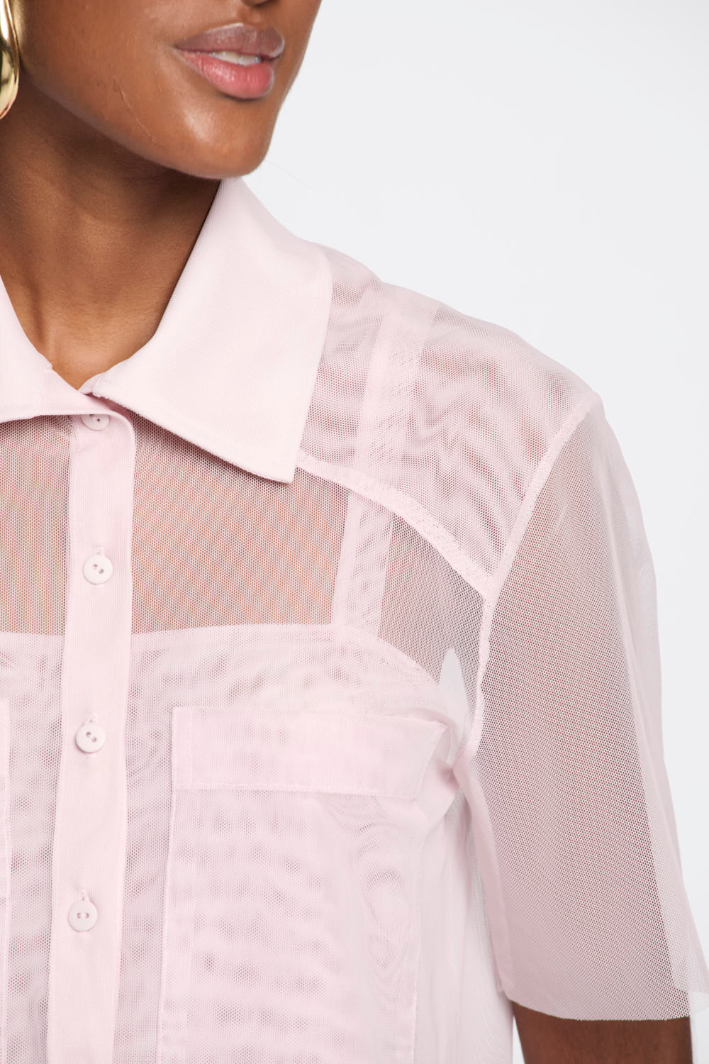 Camisa Lafort Manga Curta Giselle Tela Block