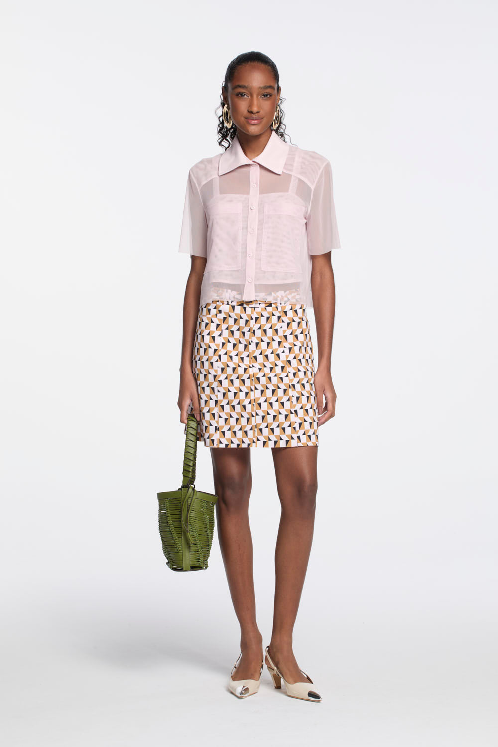 Camisa Lafort Manga Curta Giselle Tela Block