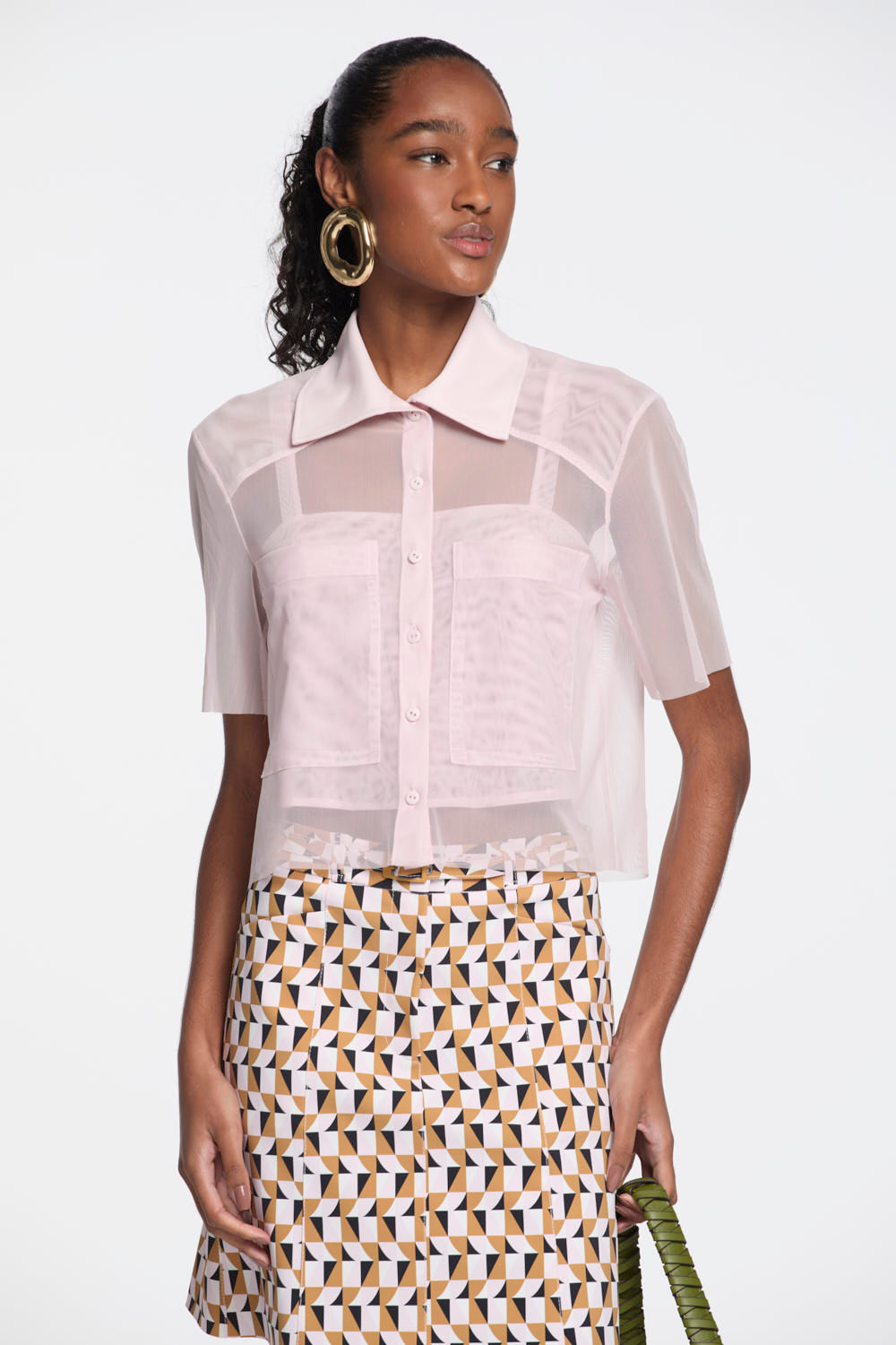 Camisa Lafort Manga Curta Giselle Tela Block