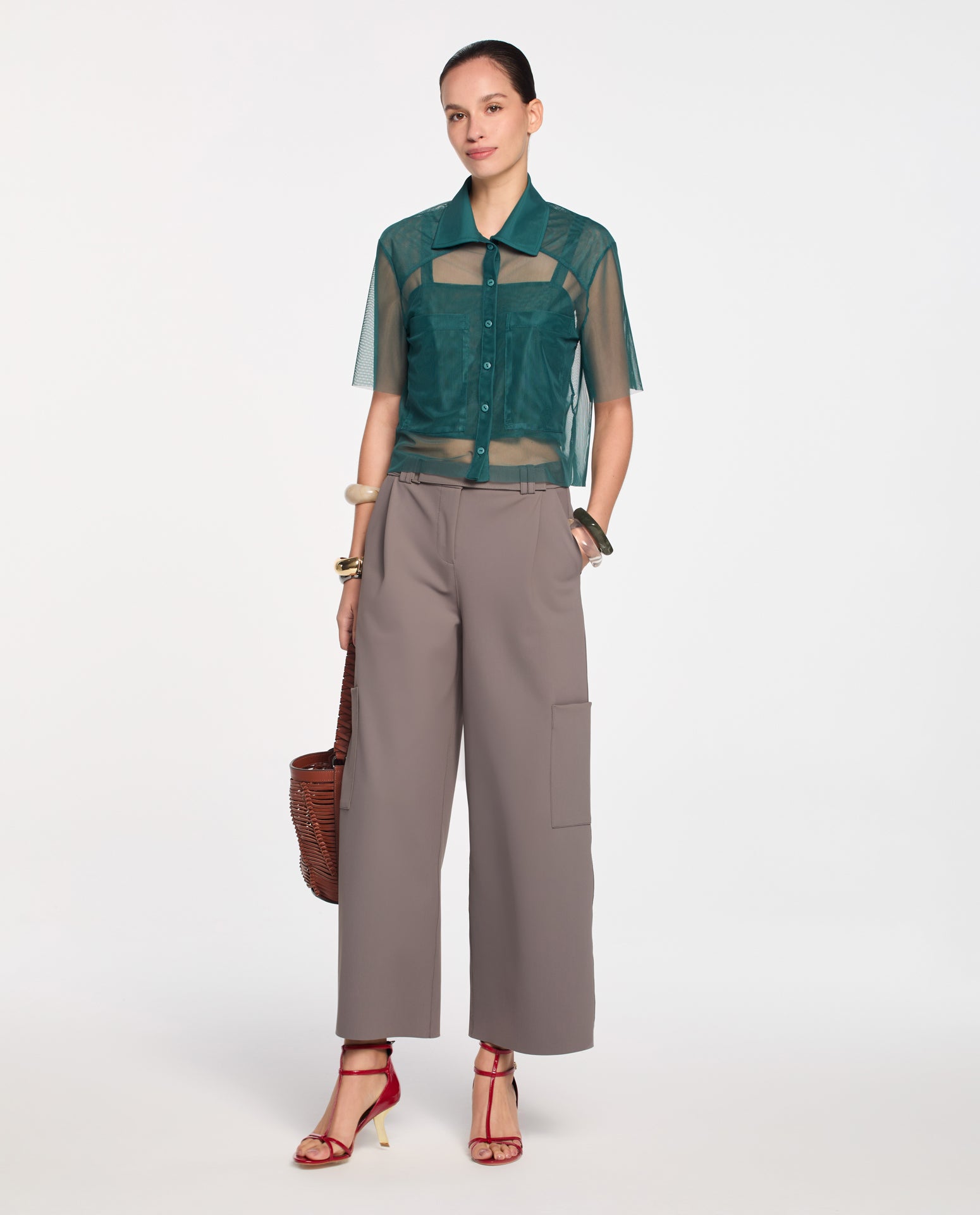 Camisa Lafort Manga Curta Giselle Tela Block