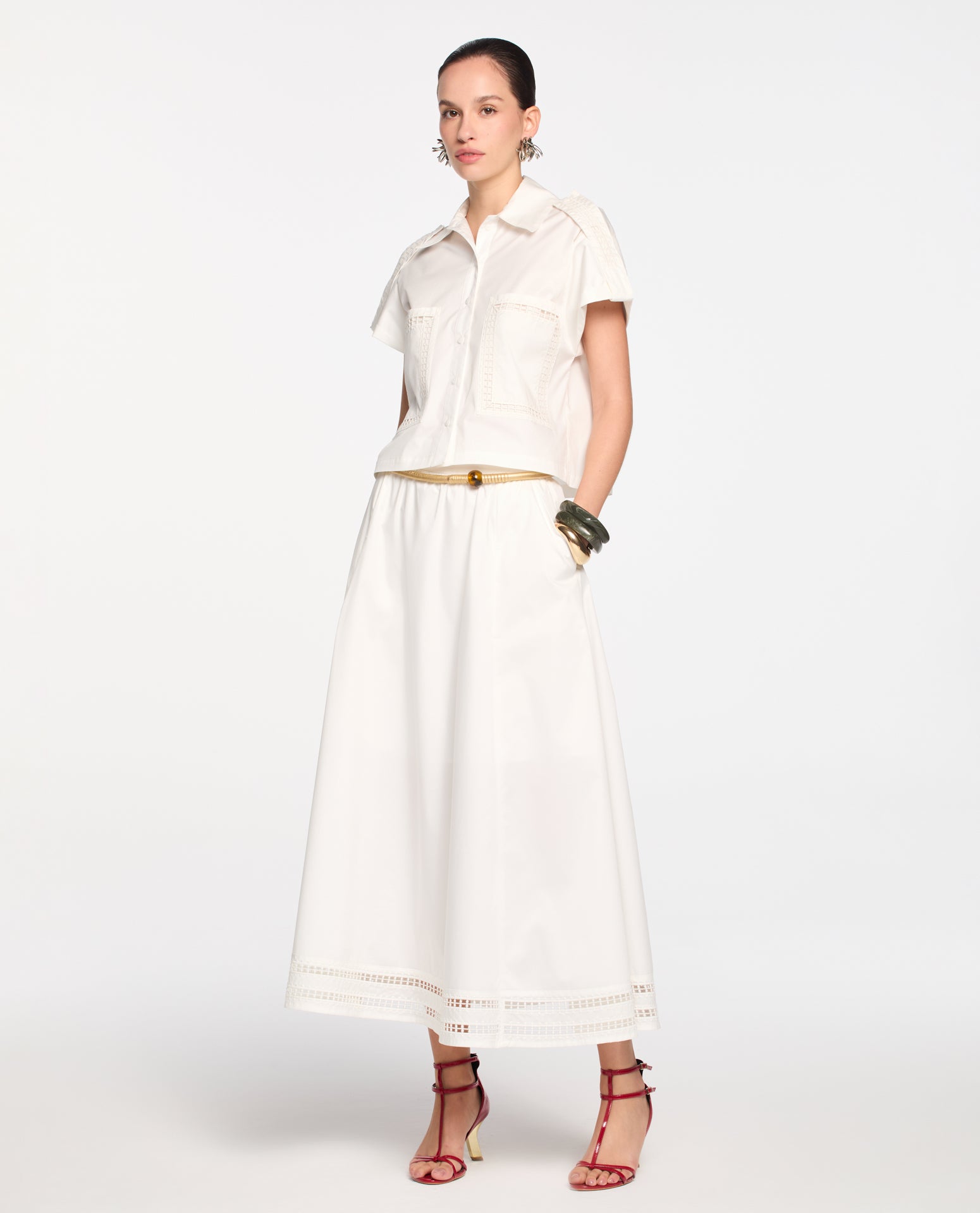 Saia Lafort Com Bordado Elis High Cotton