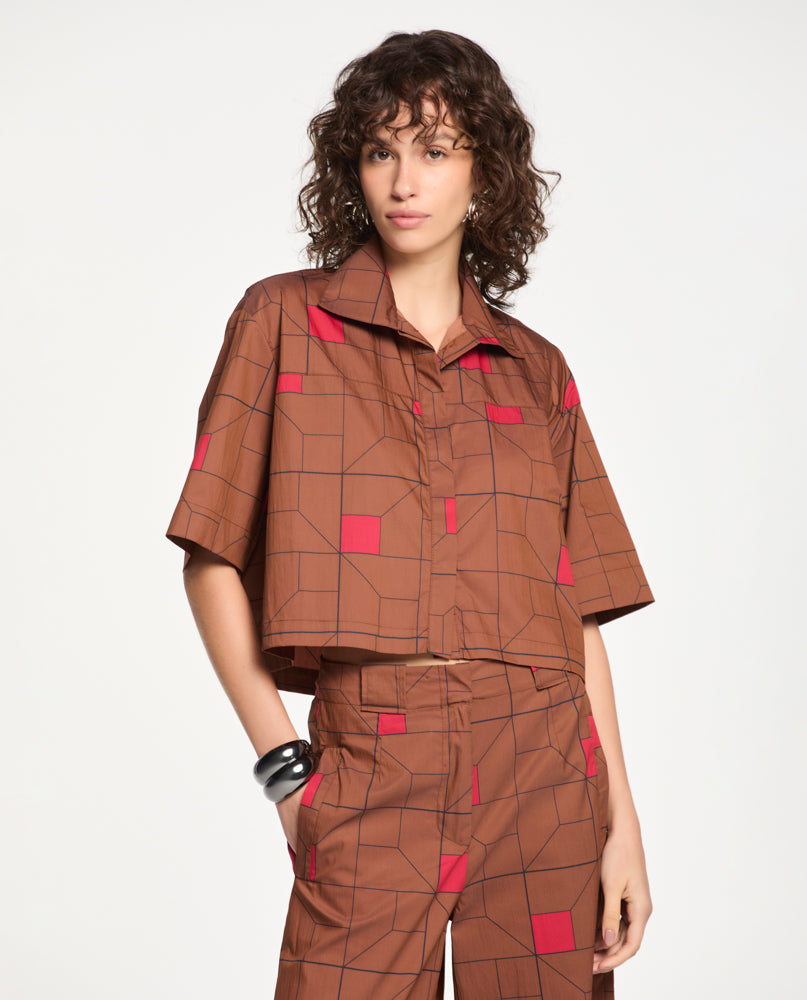 Camisa Lafort Manga Curta Fernanda High Cotton Estampado