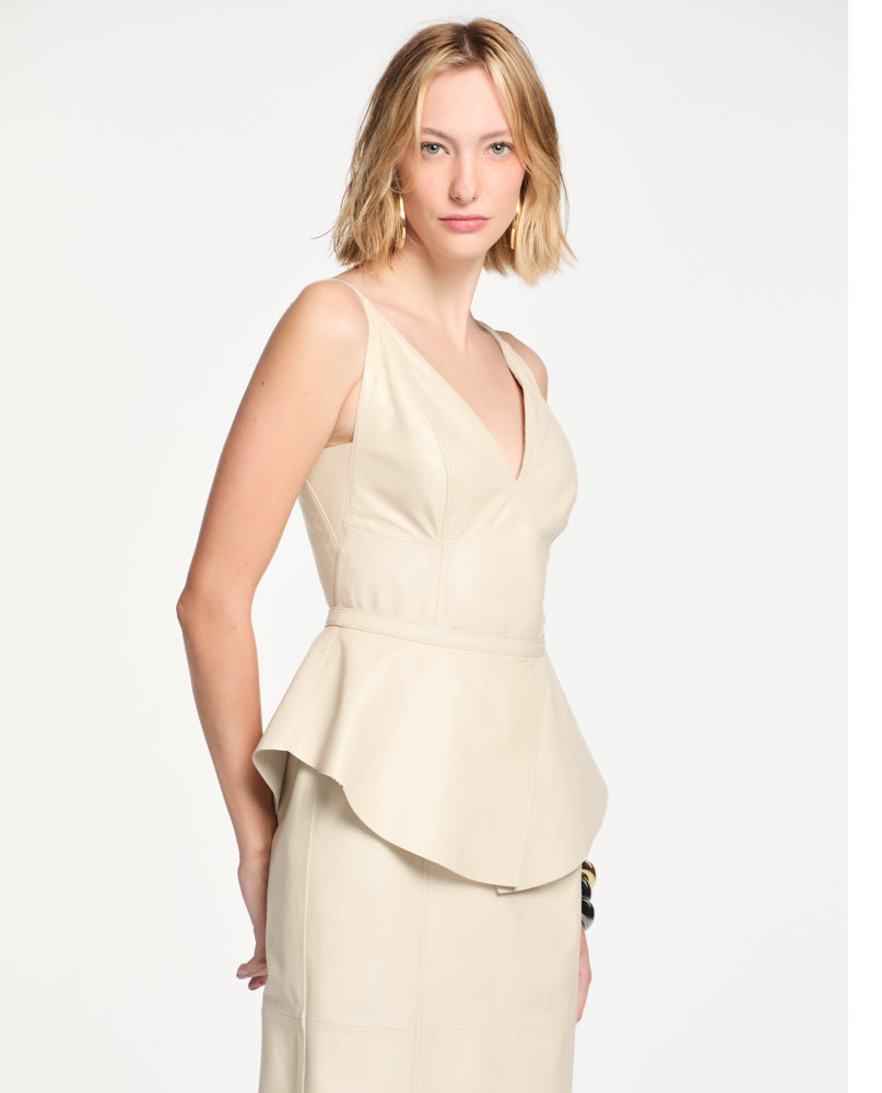 Vestido Lafort Basque Berthe Couro