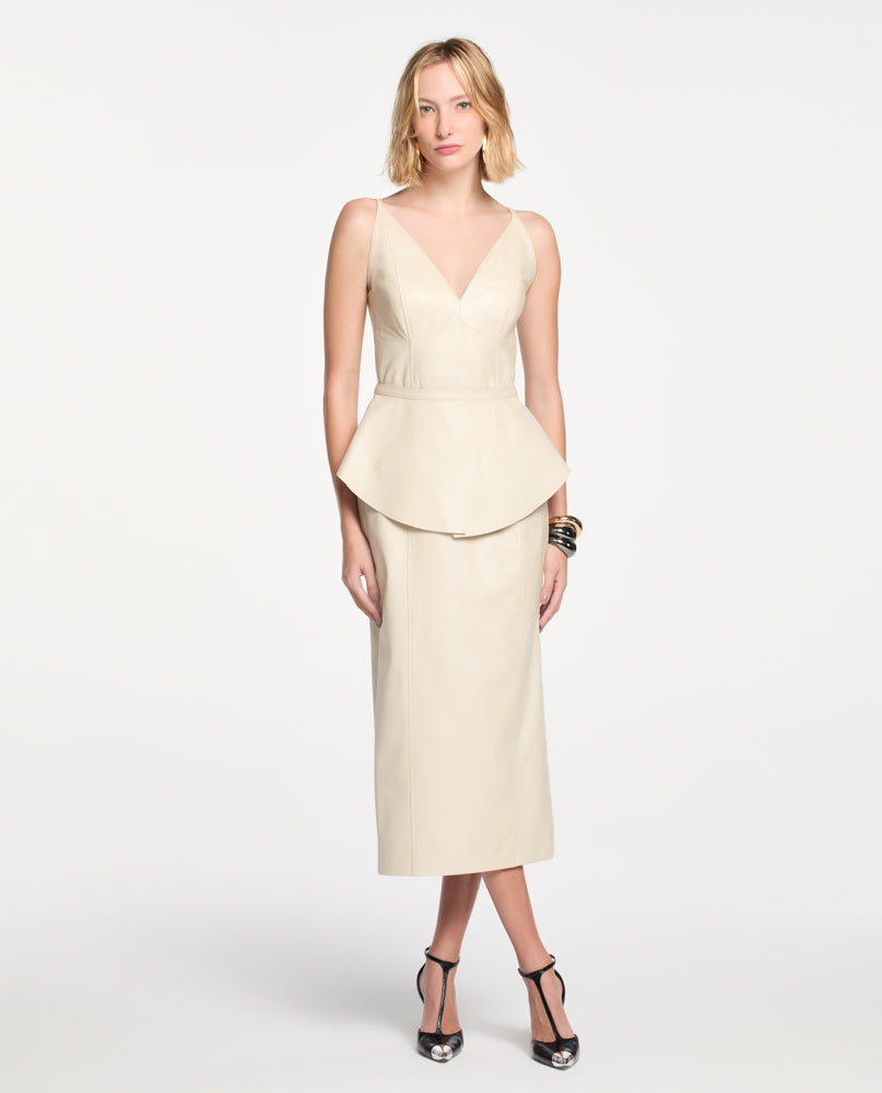 Vestido Lafort Basque Berthe Couro