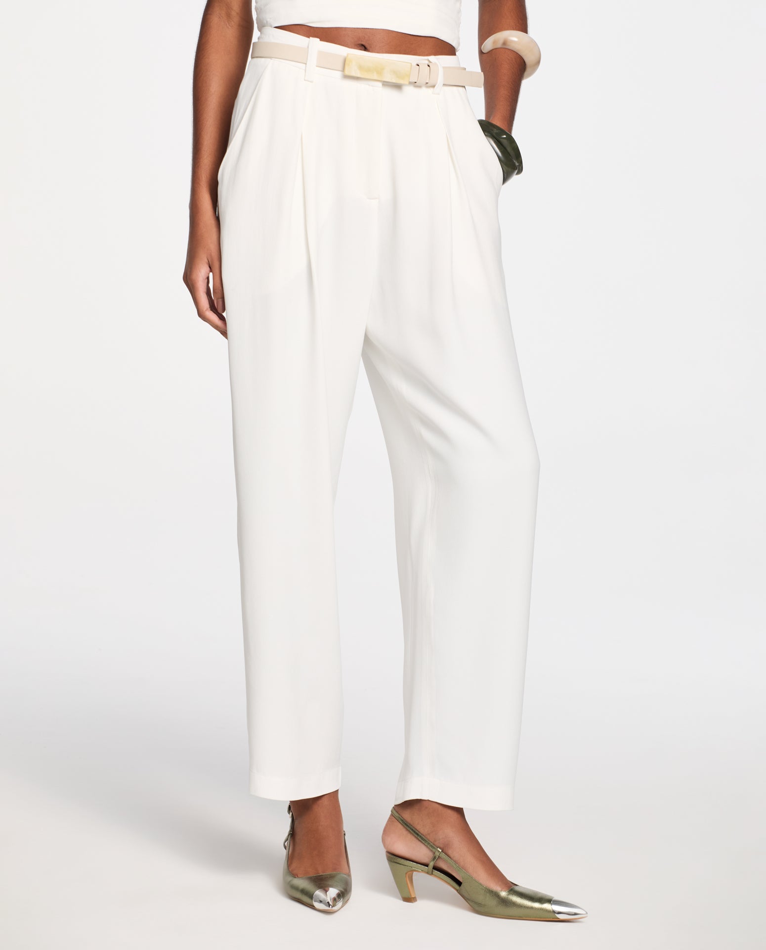 Calça Lafort Com Pregas Alcione Crepe