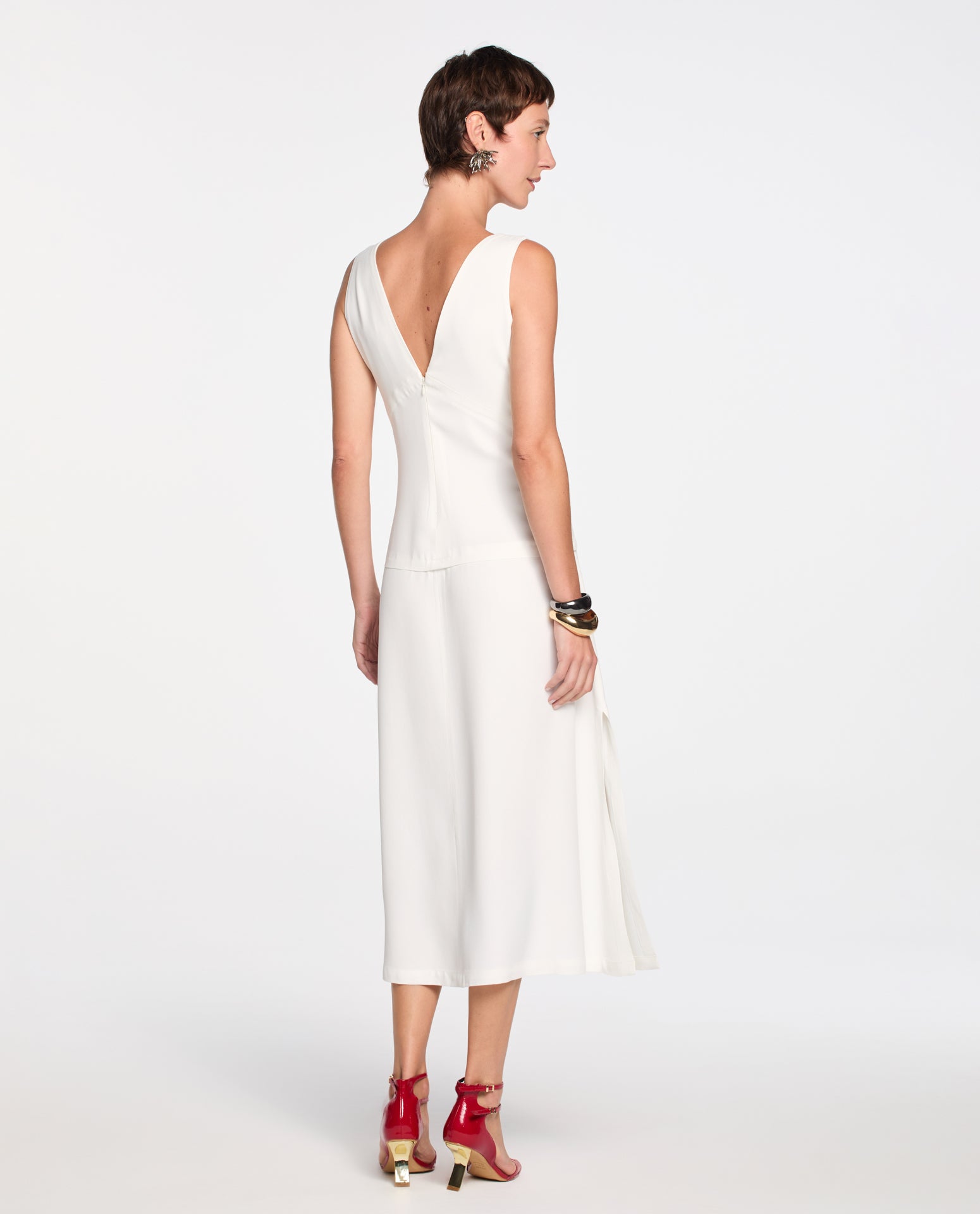 Vestido Lafort Decote V Frida Crepe