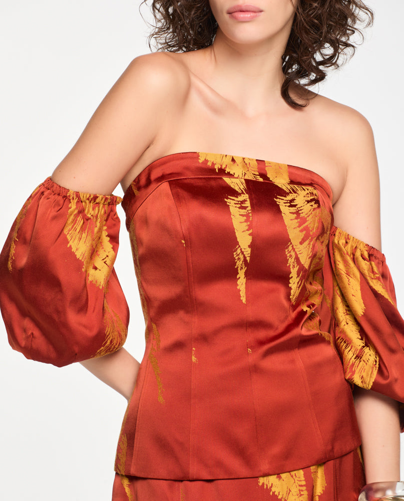 Top Lafort Manga Bufante Elaine Jacquard