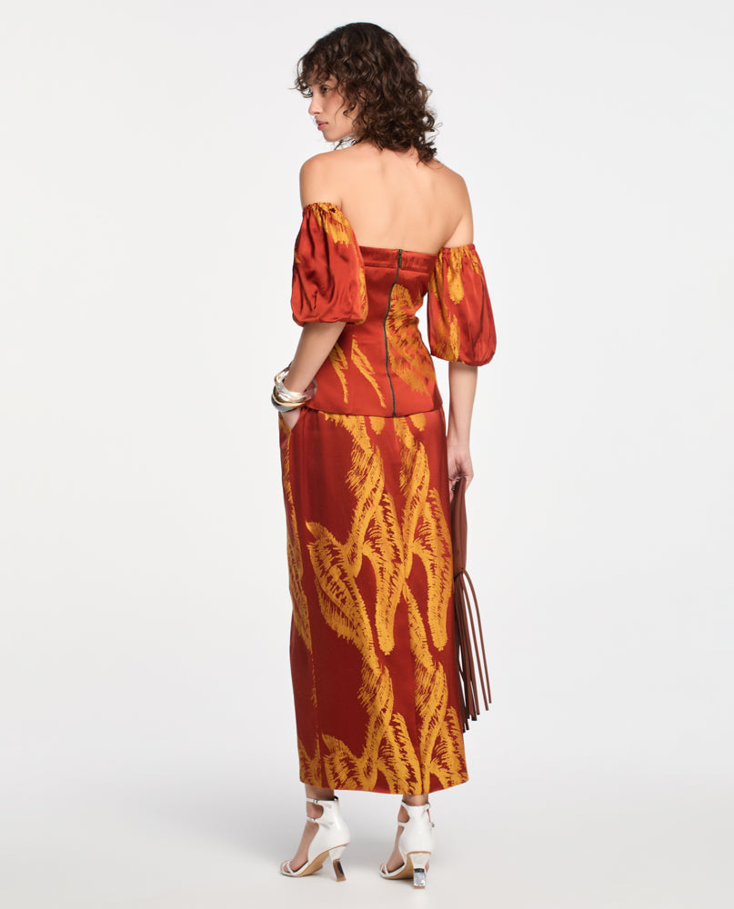 Top Lafort Manga Bufante Elaine Jacquard