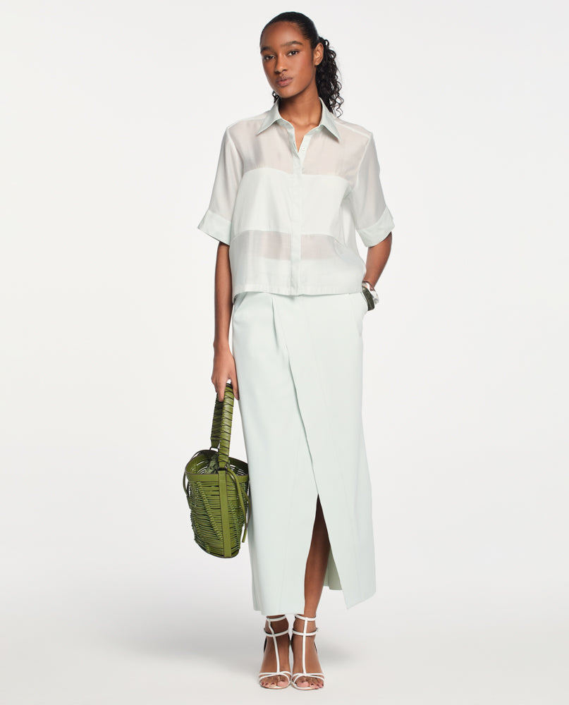 Camisa Lafort Manga Curta Cristina Organza