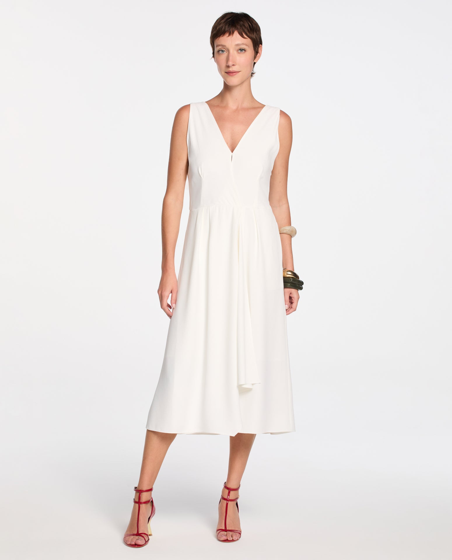 Vestido Lafort Pregas Gisela Crepe