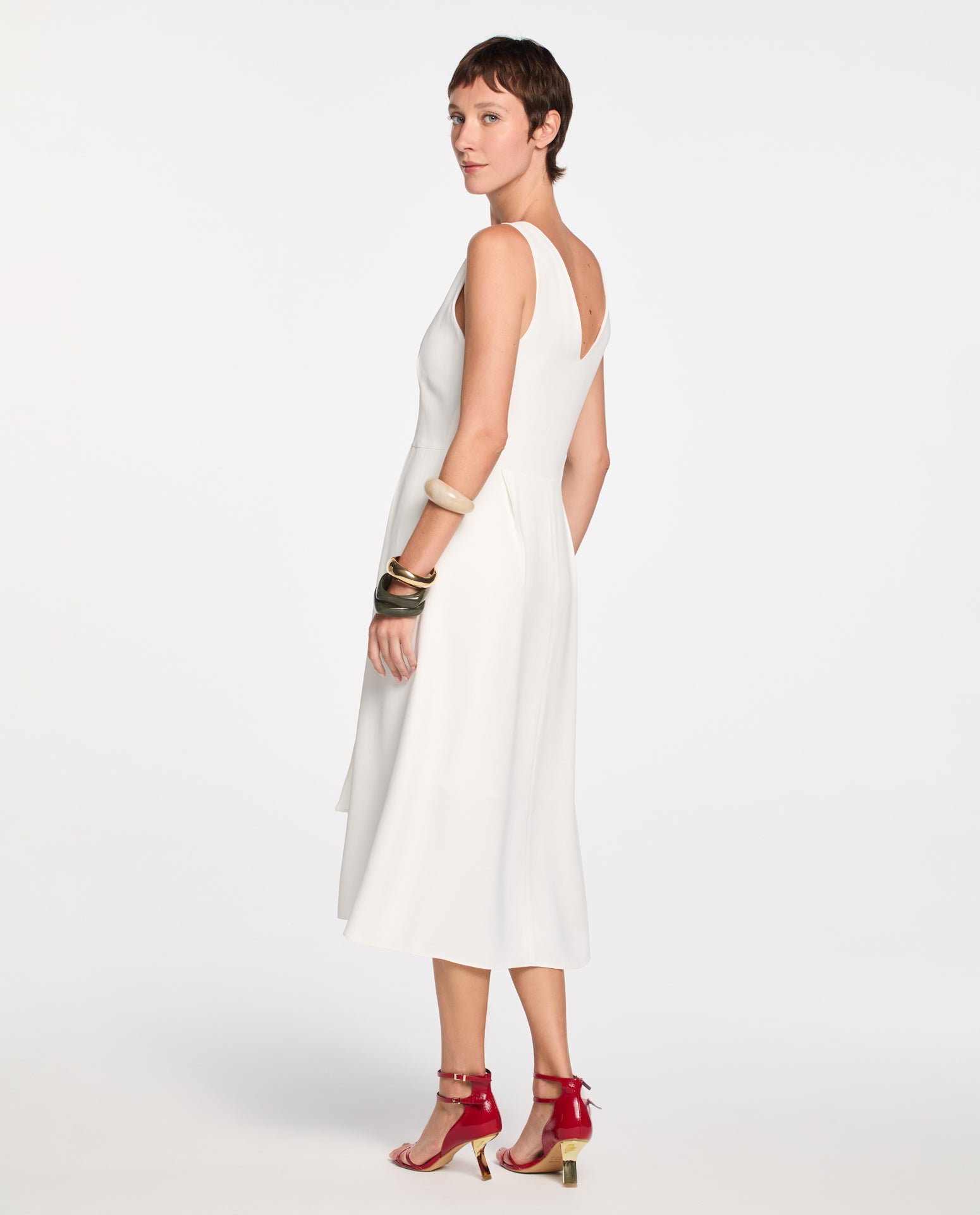 Vestido Lafort Pregas Gisela Crepe