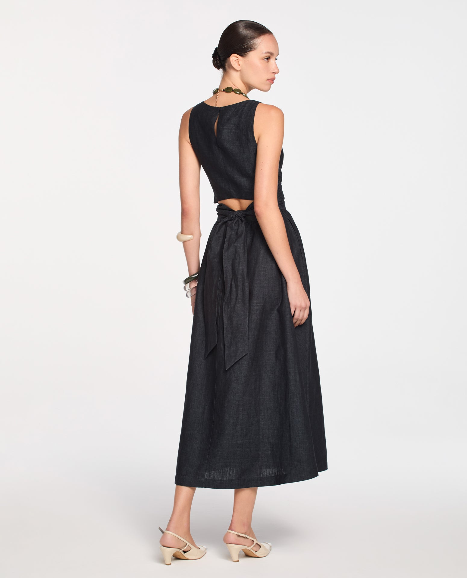 Vestido Lafort Com Faixa Cecília Linho