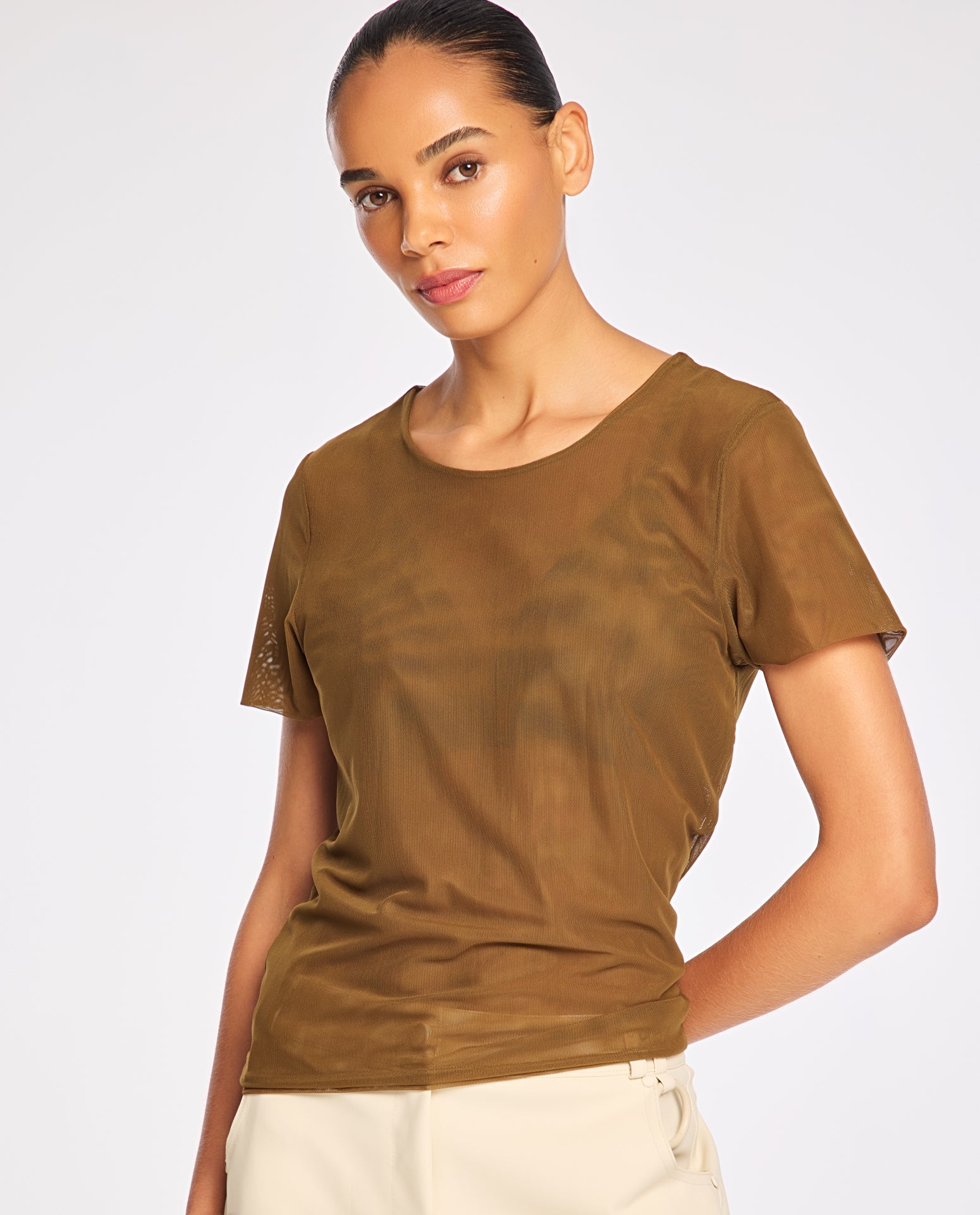 Blusa Lafort Manga Curta Tabata Tela Block - Light