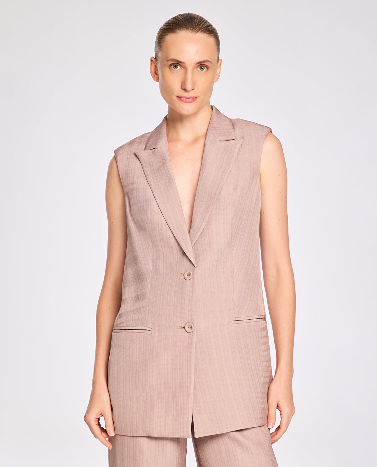 Colete Lafort Alongado Catrina Crepe Twill