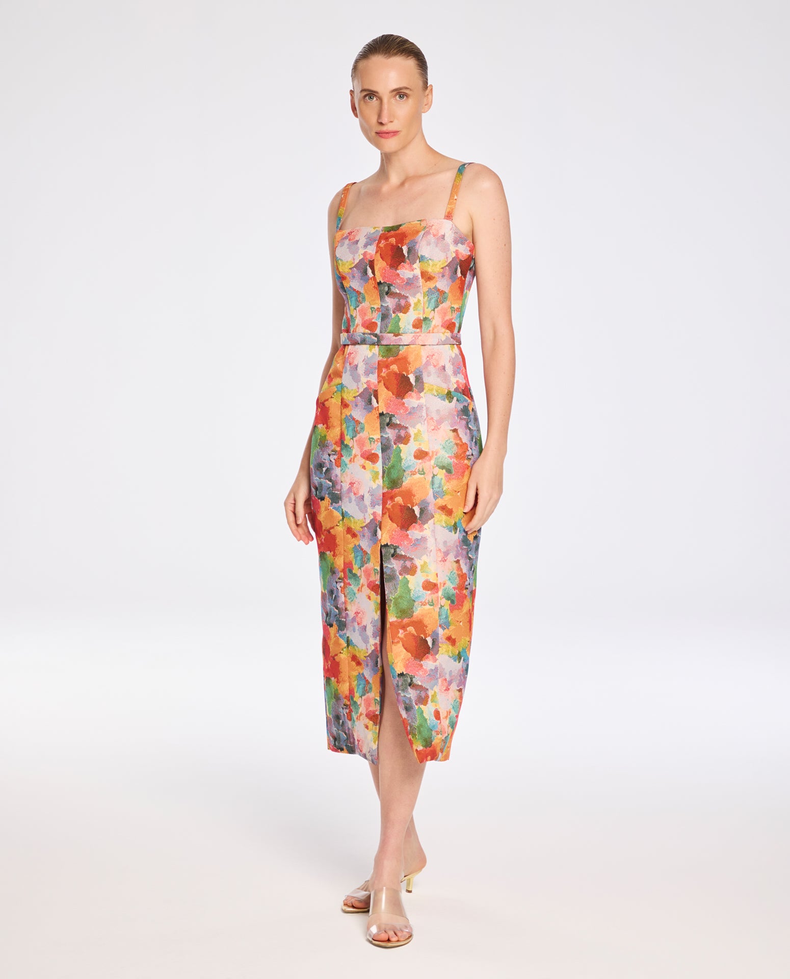 Vestido Lafort Longo Com Fenda Victoire Jacquard