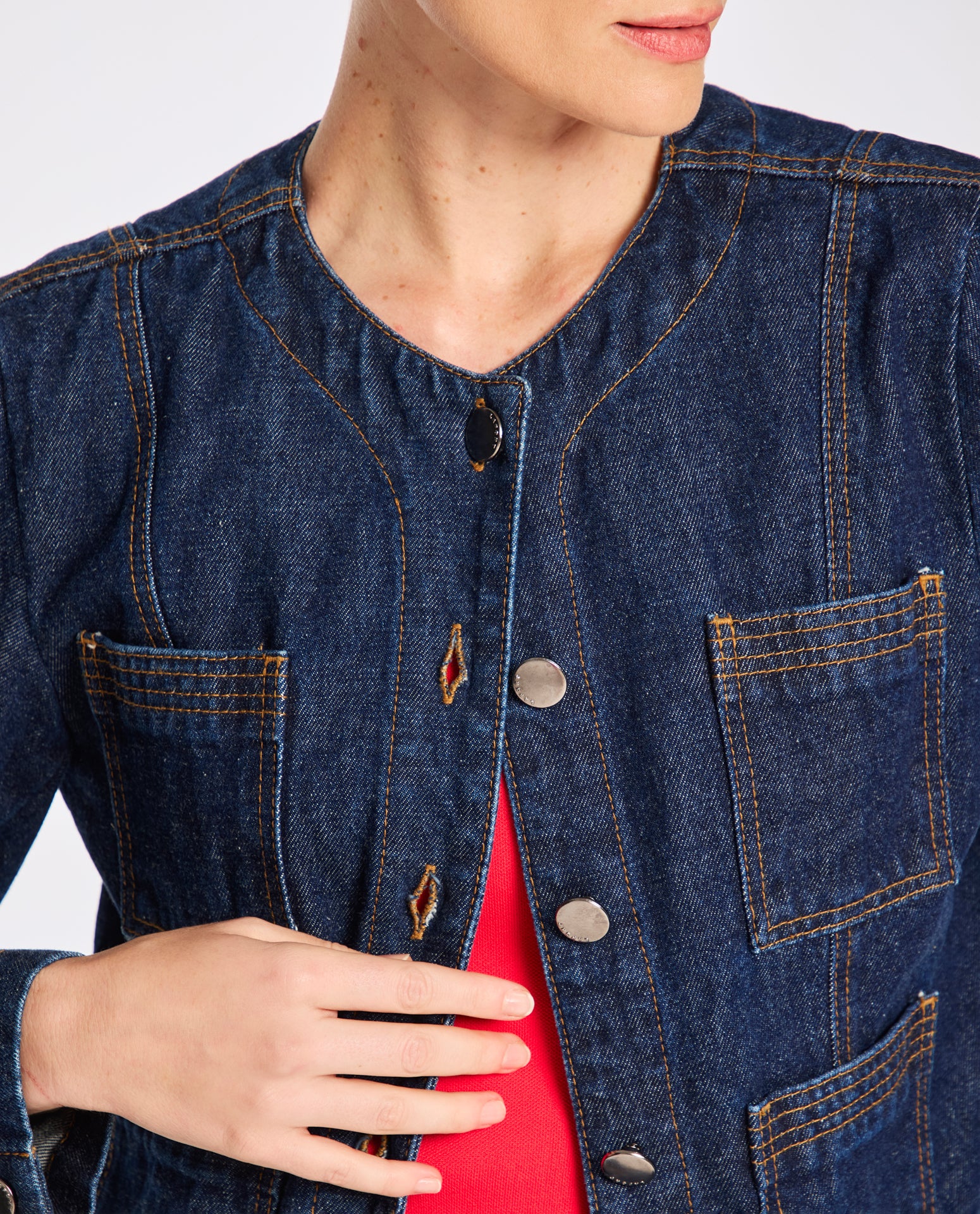 Jaqueta Lafort Com Bolsos Pespontados Lorelai Jeans
