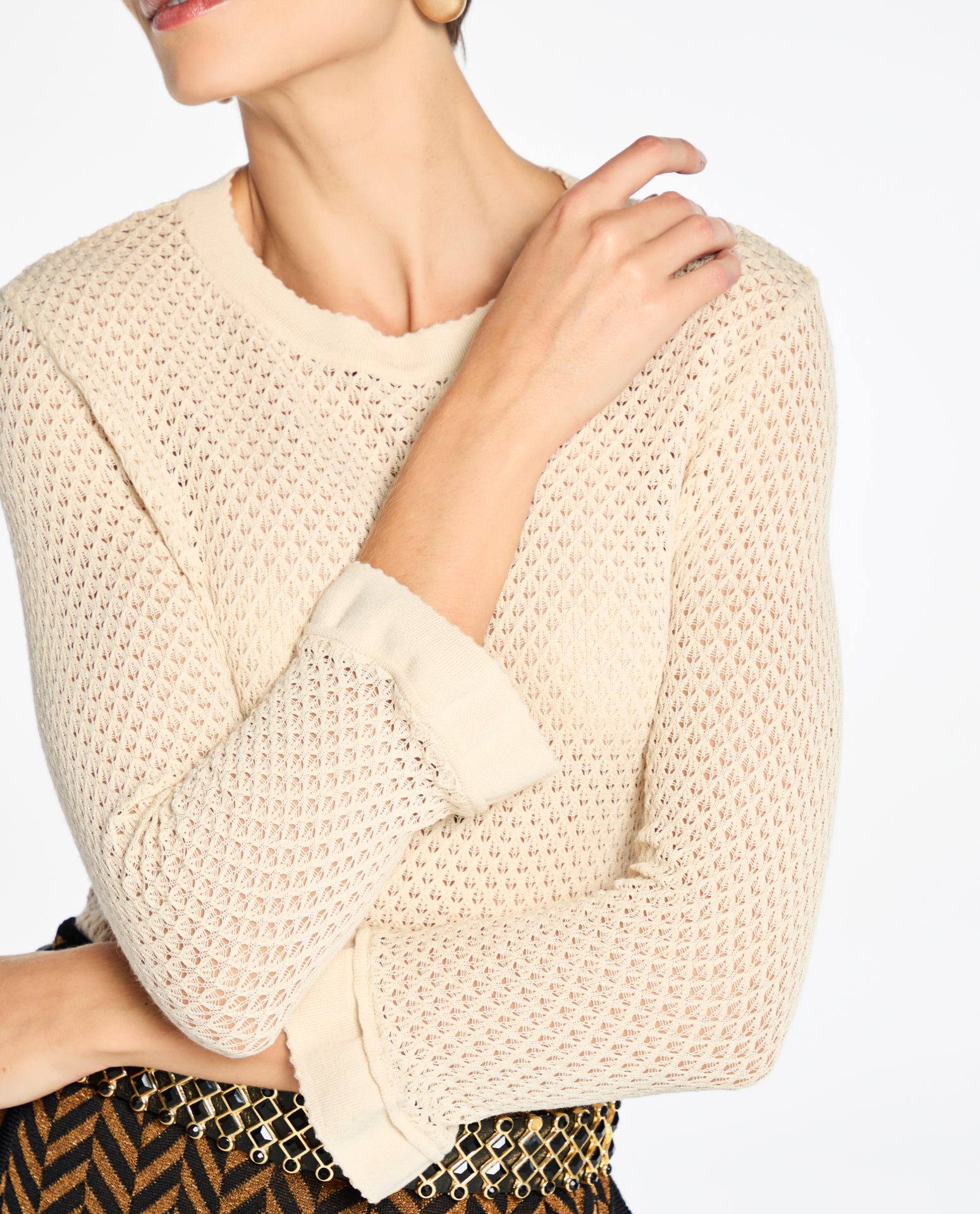 Blusa Lafort Com Babados Marjorie Tricot