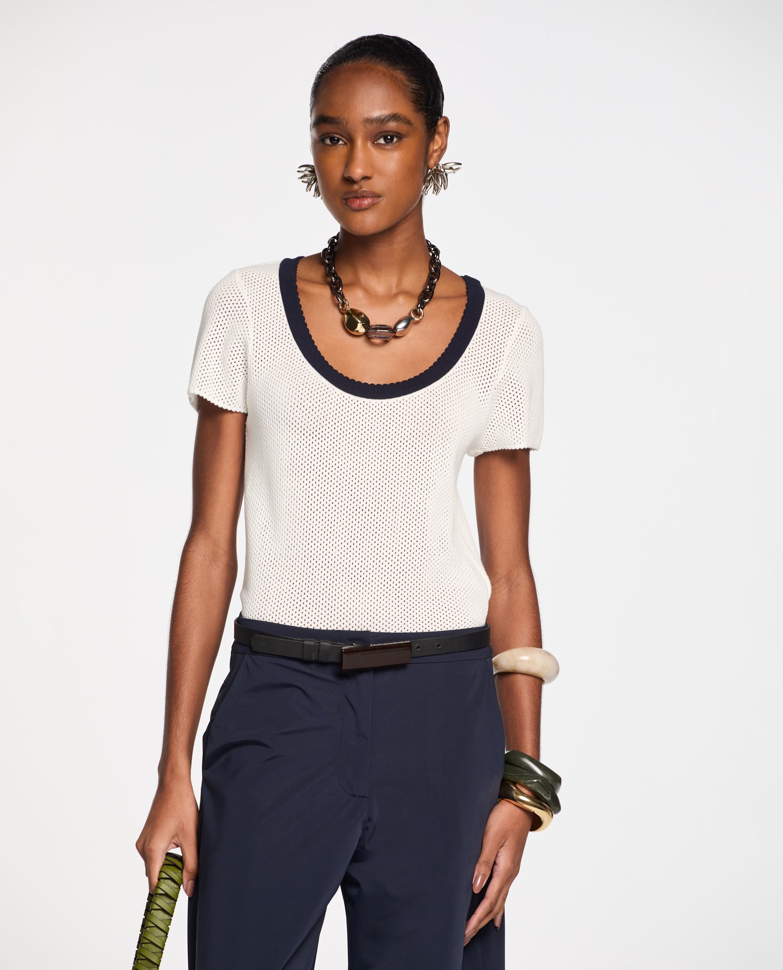 Blusa Lafort Manga Curta Carolina Tricot