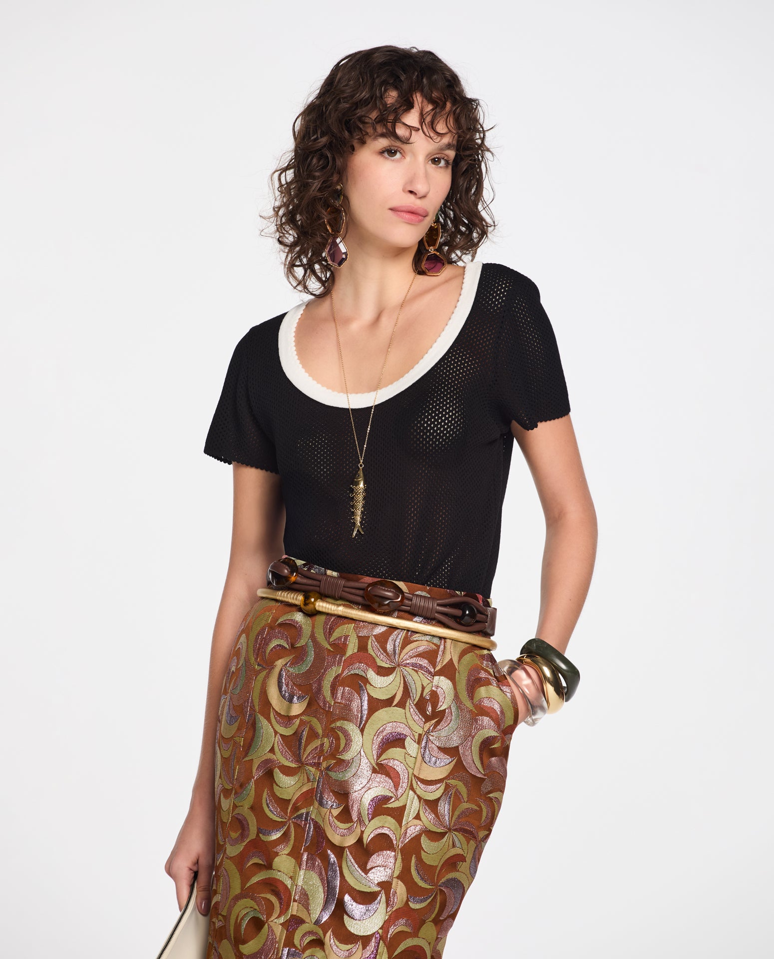 Blusa Lafort Manga Curta Carolina Tricot