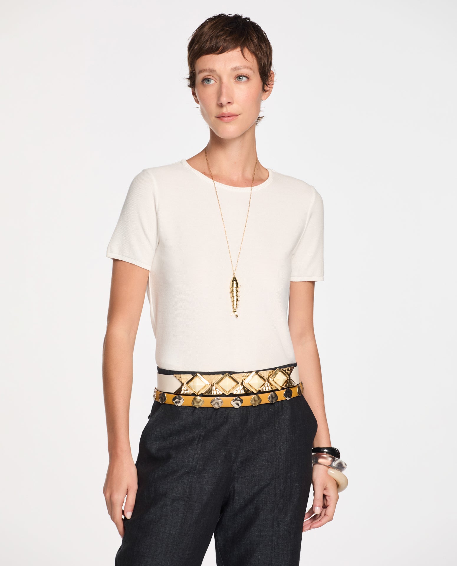 Blusa Lafort Manga Curta Jaque Tricot Canvas