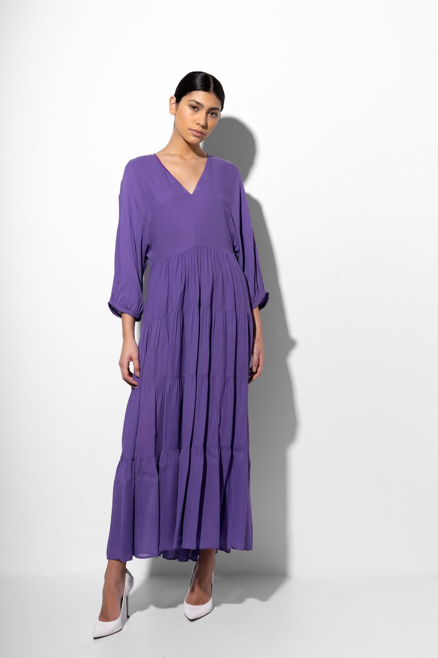 Vestido Lafort Midi Melinda Crepe Leve