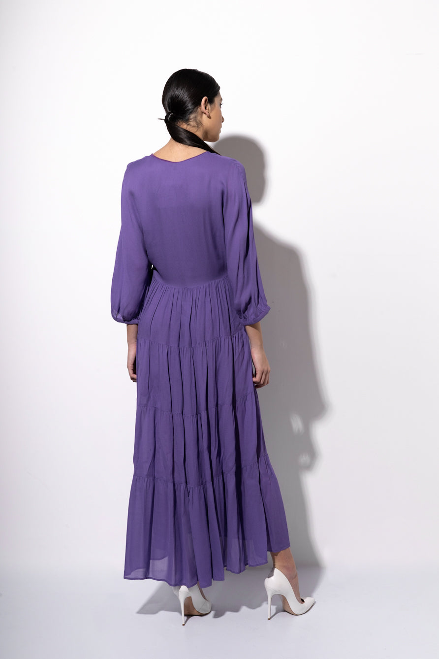 Vestido Lafort Midi Melinda Crepe Leve