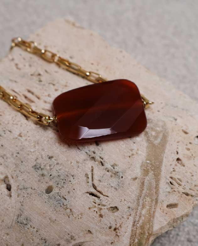 Bracelete Lafort Agata Laranja Metal