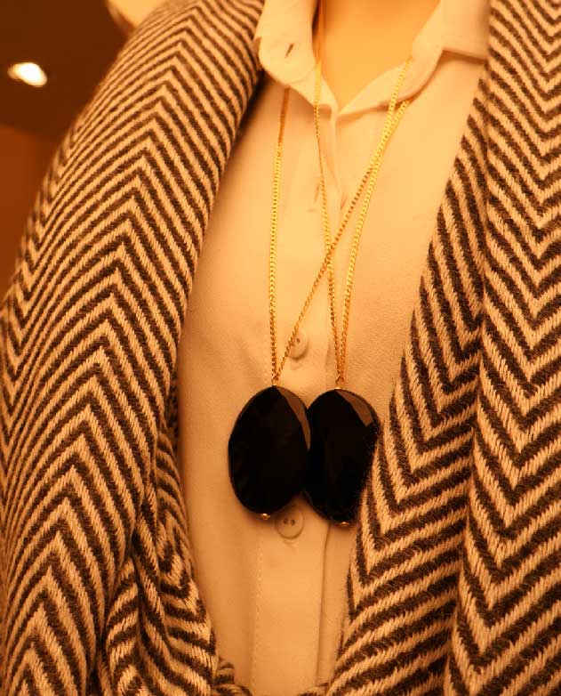 Colar Lafort Agata Preta Metal