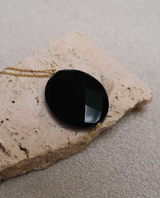 Colar Lafort Agata Preta Metal