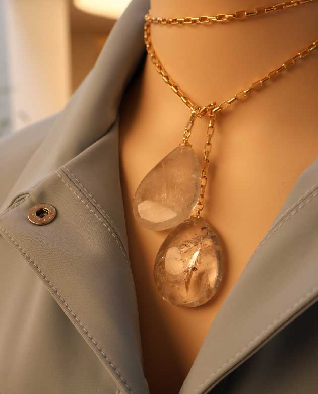 Colar Lafort Gravata Cristal Metal