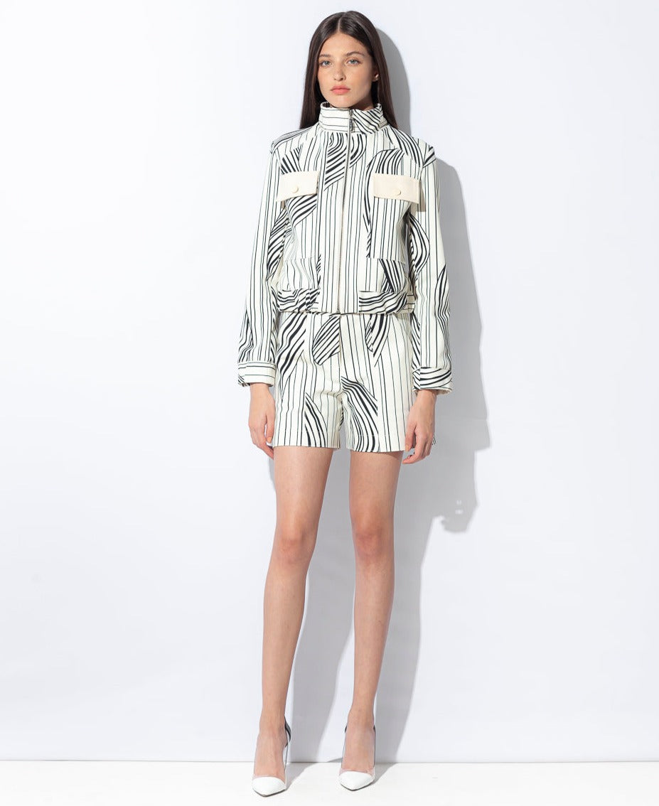 Jaqueta Lafort Bomber Odete Technoblock® Estampado Retro Future