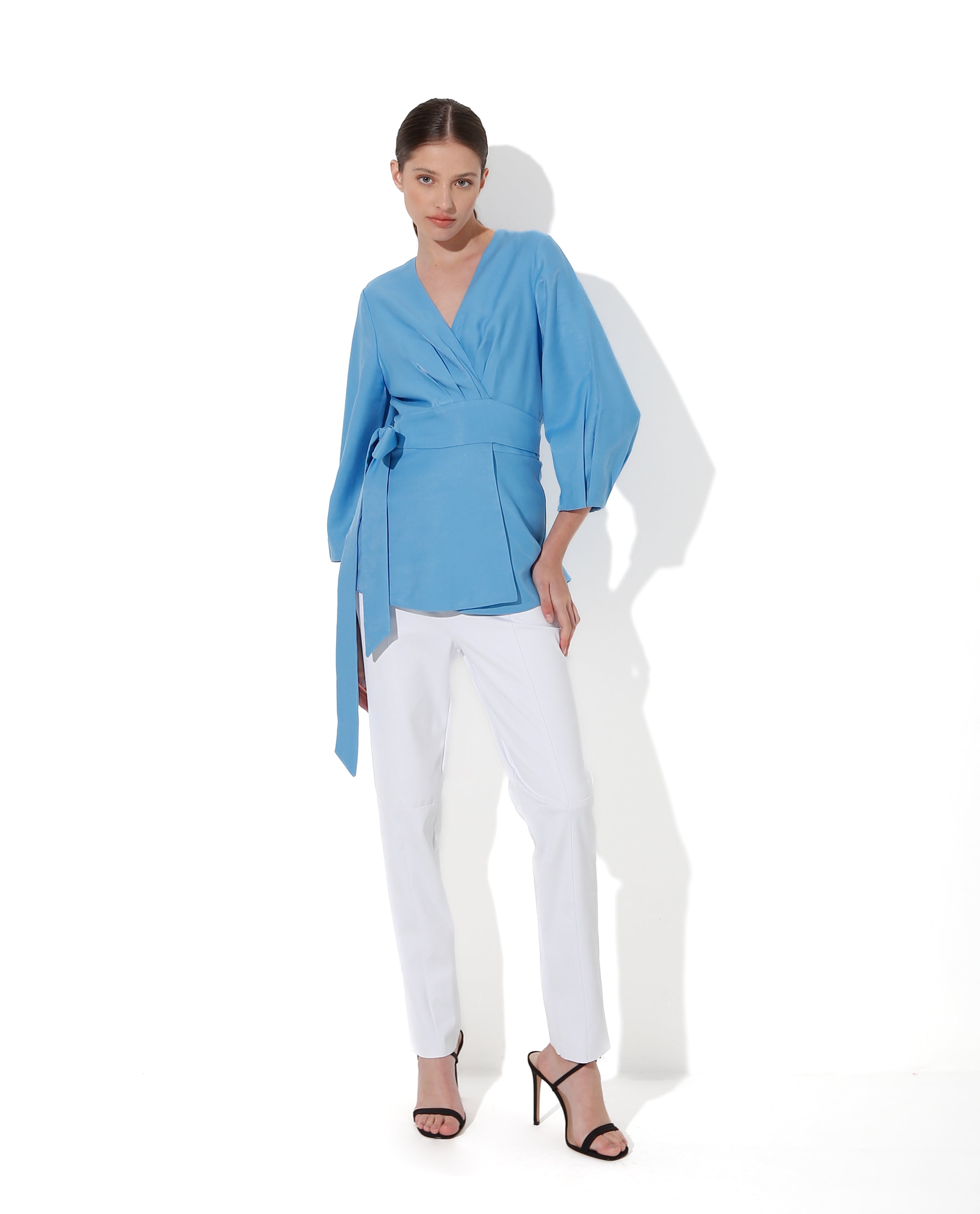 Blusa Lafort Com Transpasse Nancy Crepe Alfaiataria