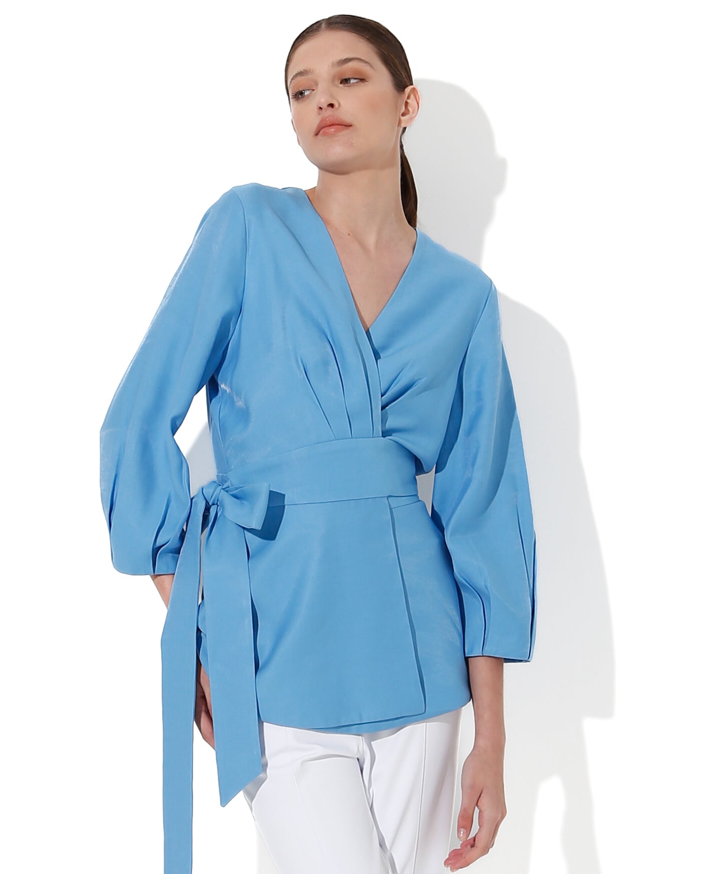 Blusa Lafort Com Transpasse Nancy Crepe Alfaiataria