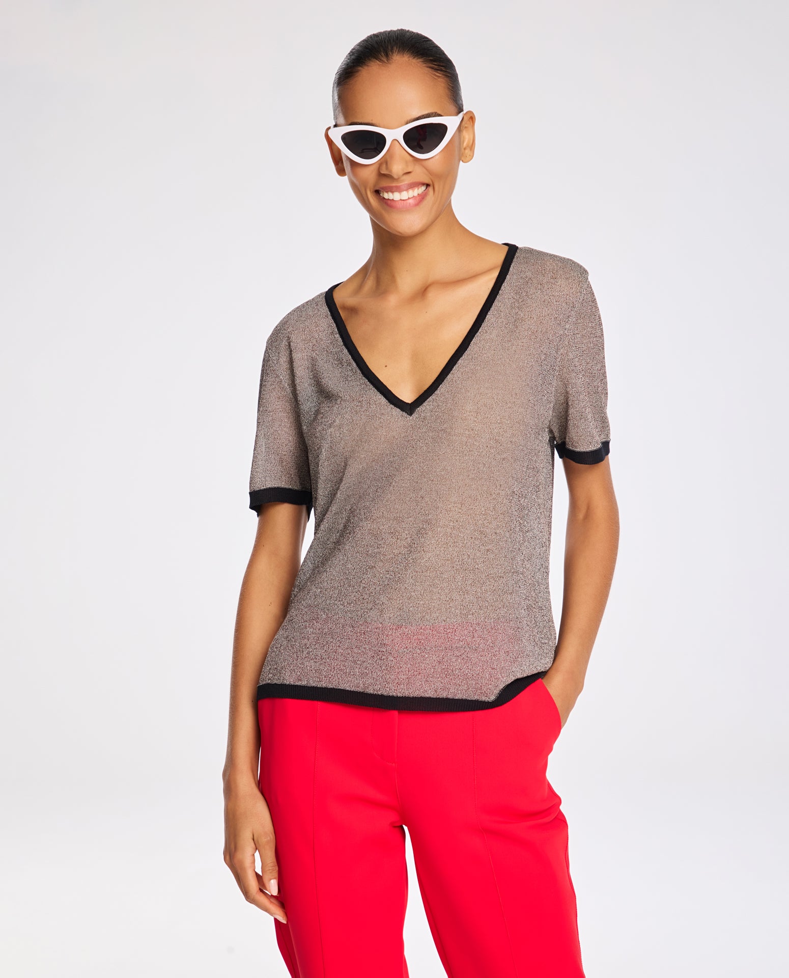 Blusa Lafort Manga Curta Glenda Tricot