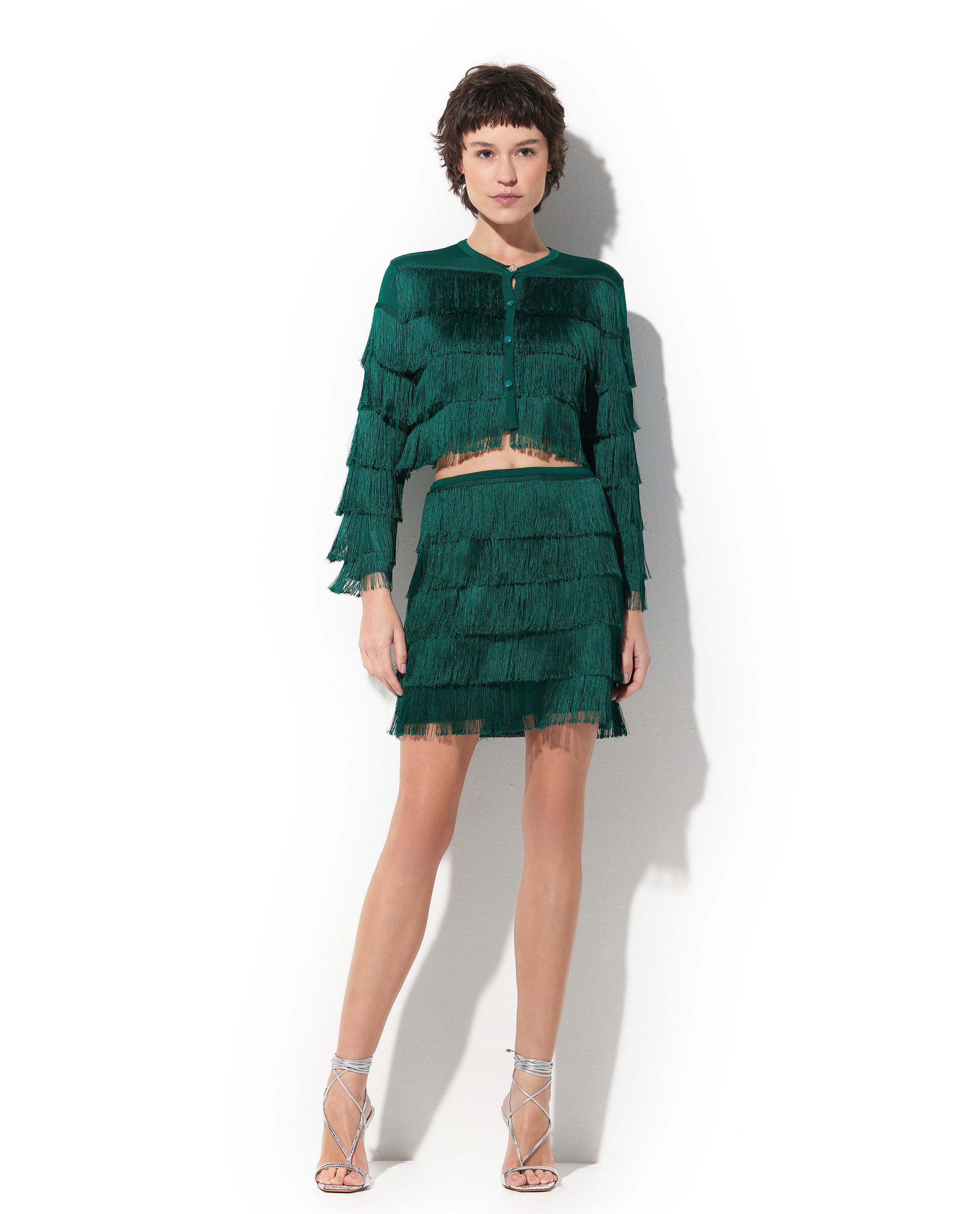 Saia Lafort Mini Com Franjas Kristen Tricot