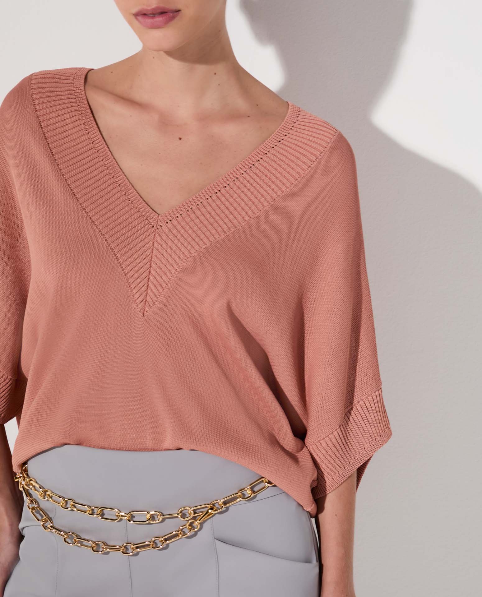 Blusa Lafort Decote V Hellen Tricot