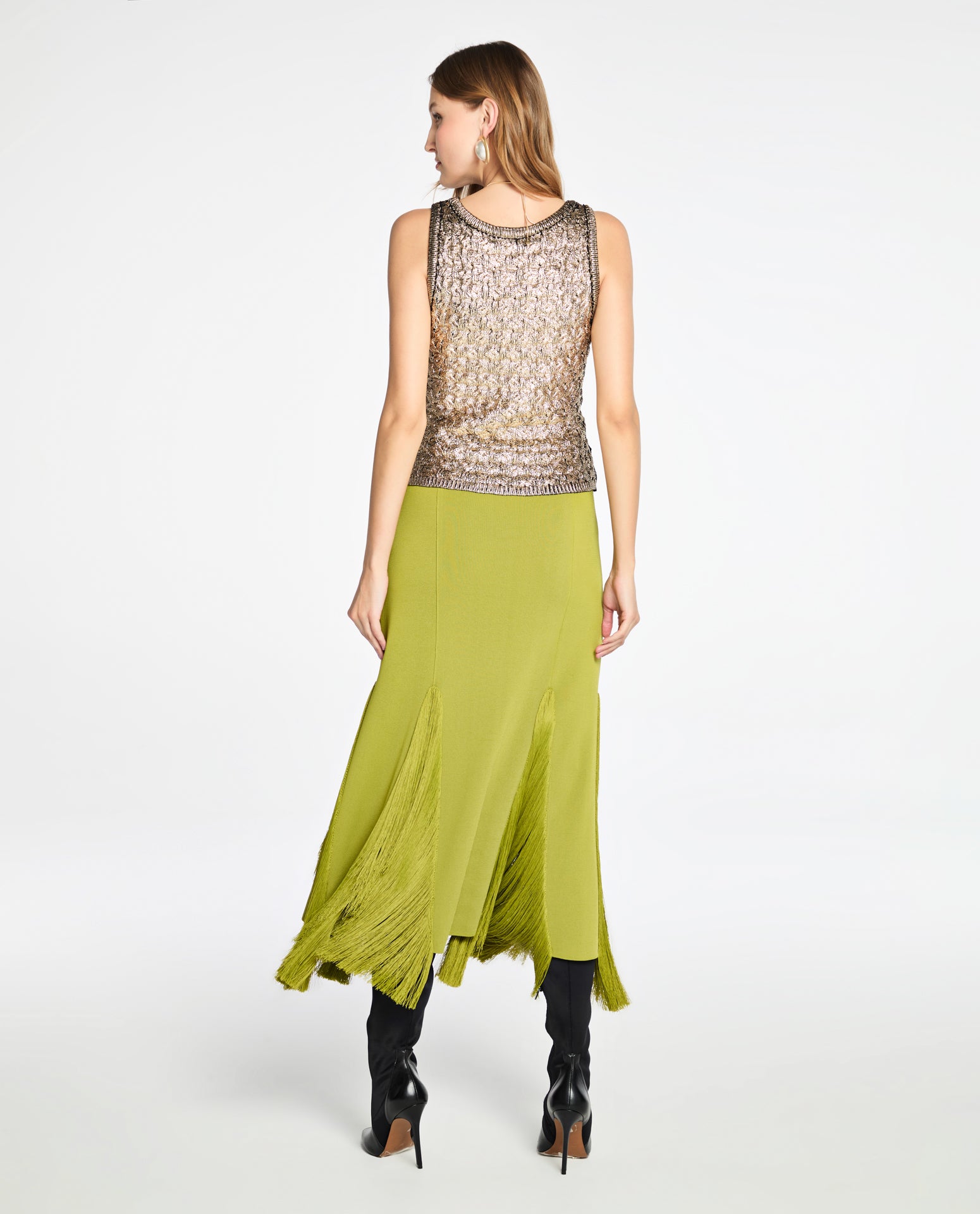 Saia Lafort Midi Com Franjas Diana Tricot