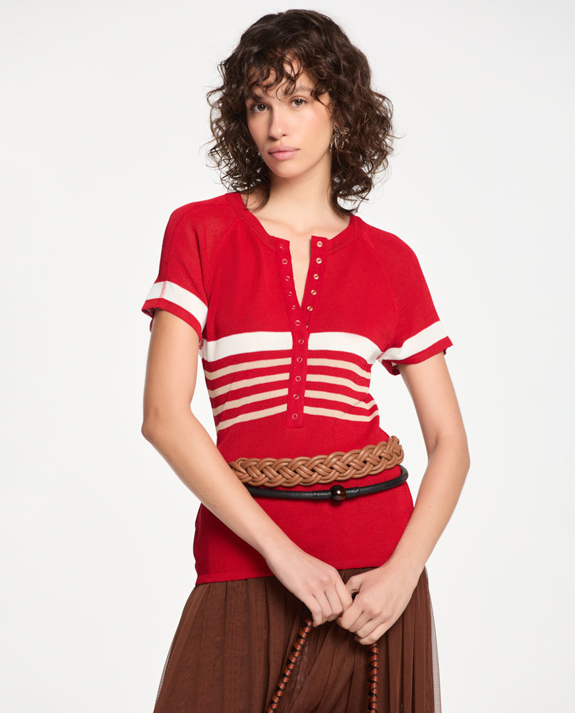 Blusa Lafort Manga Curta Marielle Tricot