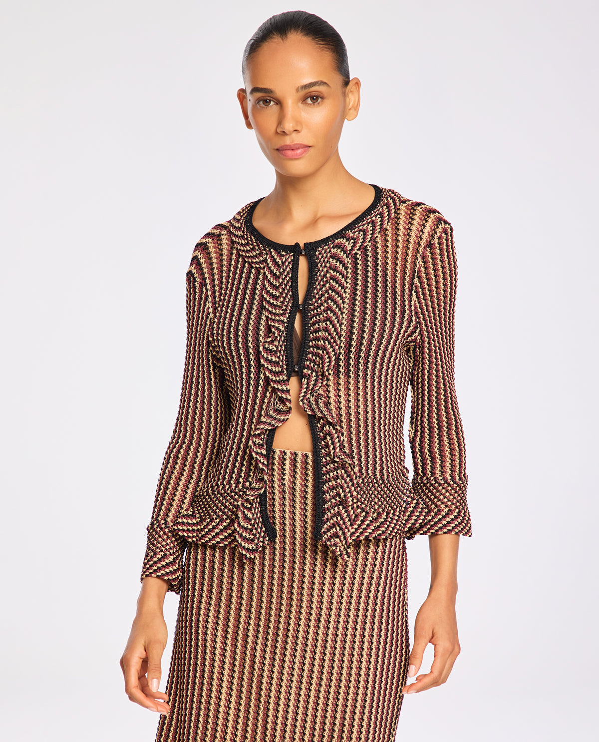 Casaco Lafort Com Babados Margot Tricot