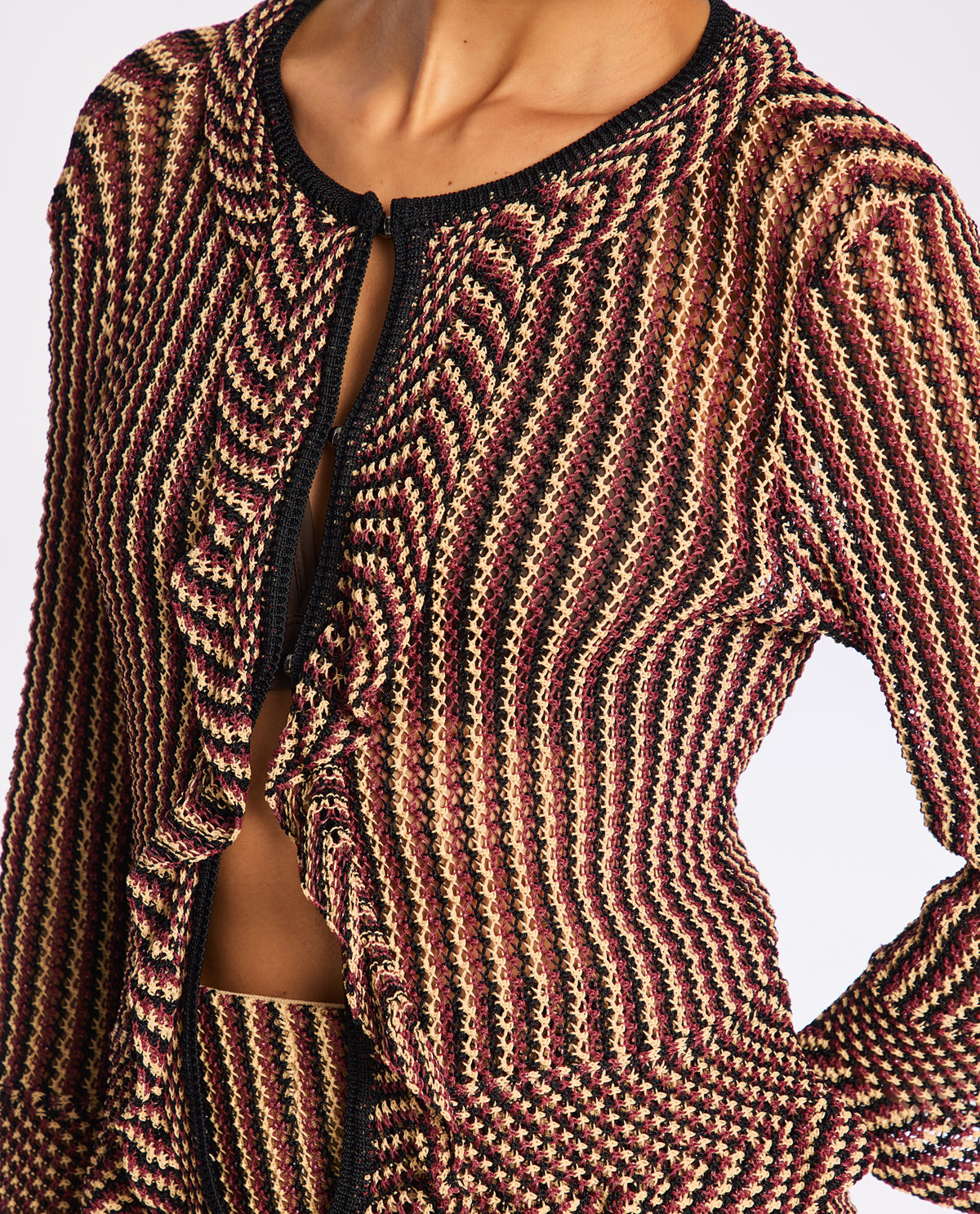 Casaco Lafort Com Babados Margot Tricot