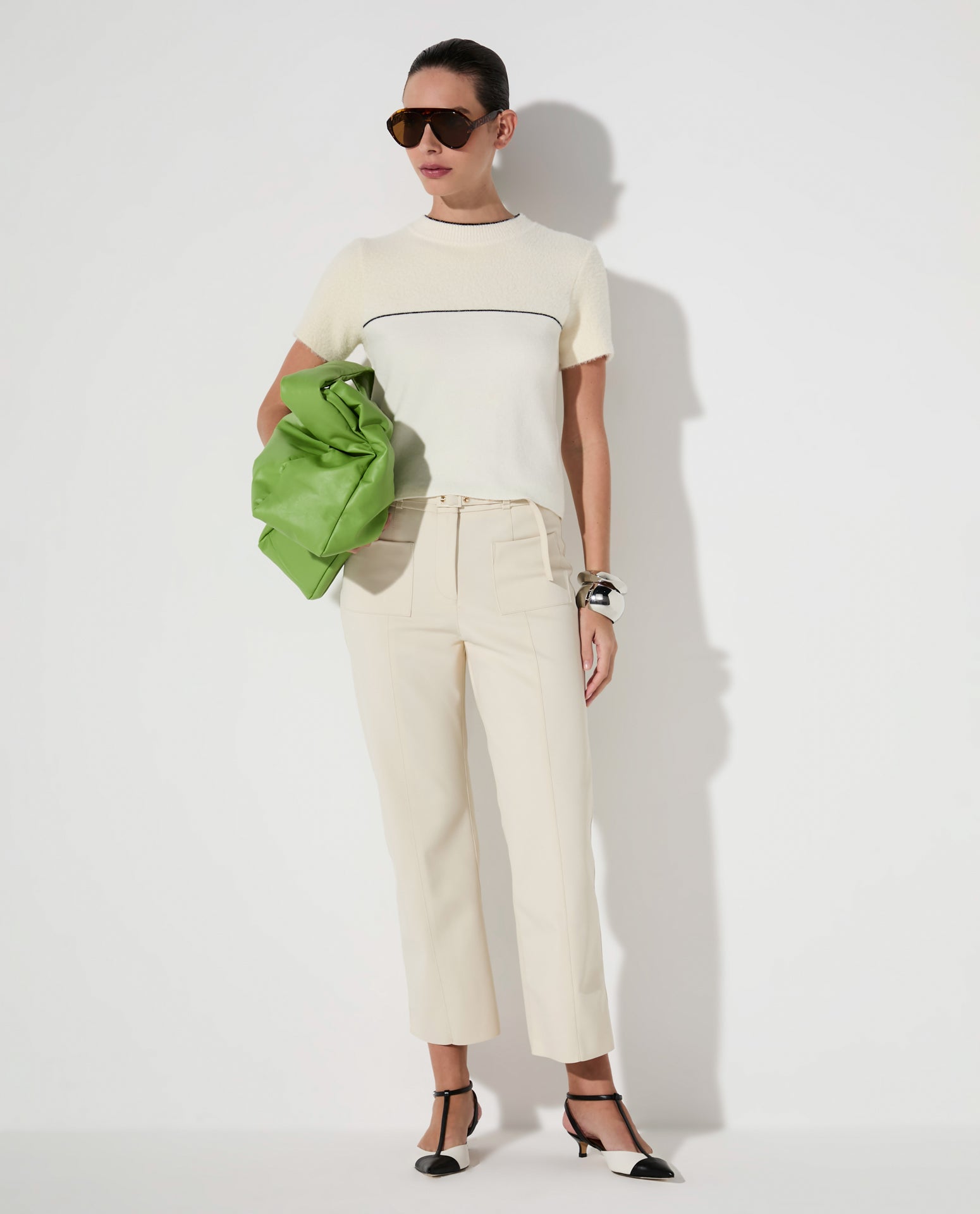 Blusa Lafort Manga Curta Carlotta Tricot