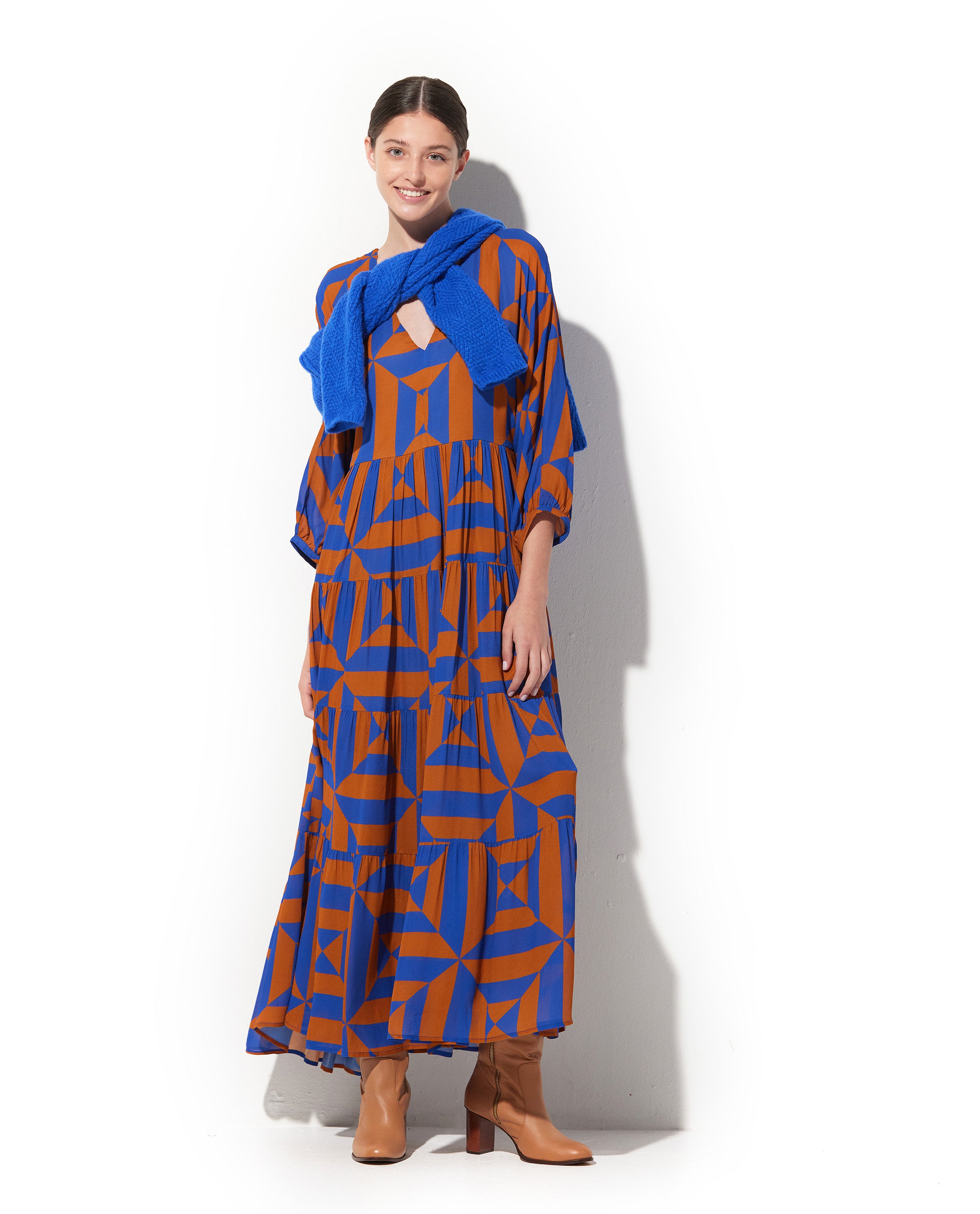 Vestido Lafort Midi Melinda Crepe Leve