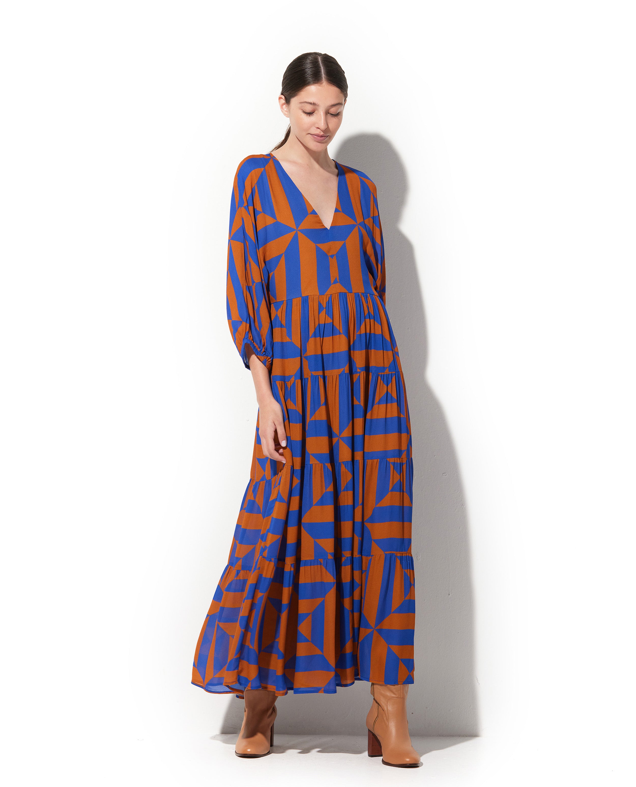Vestido Lafort Midi Melinda Crepe Leve