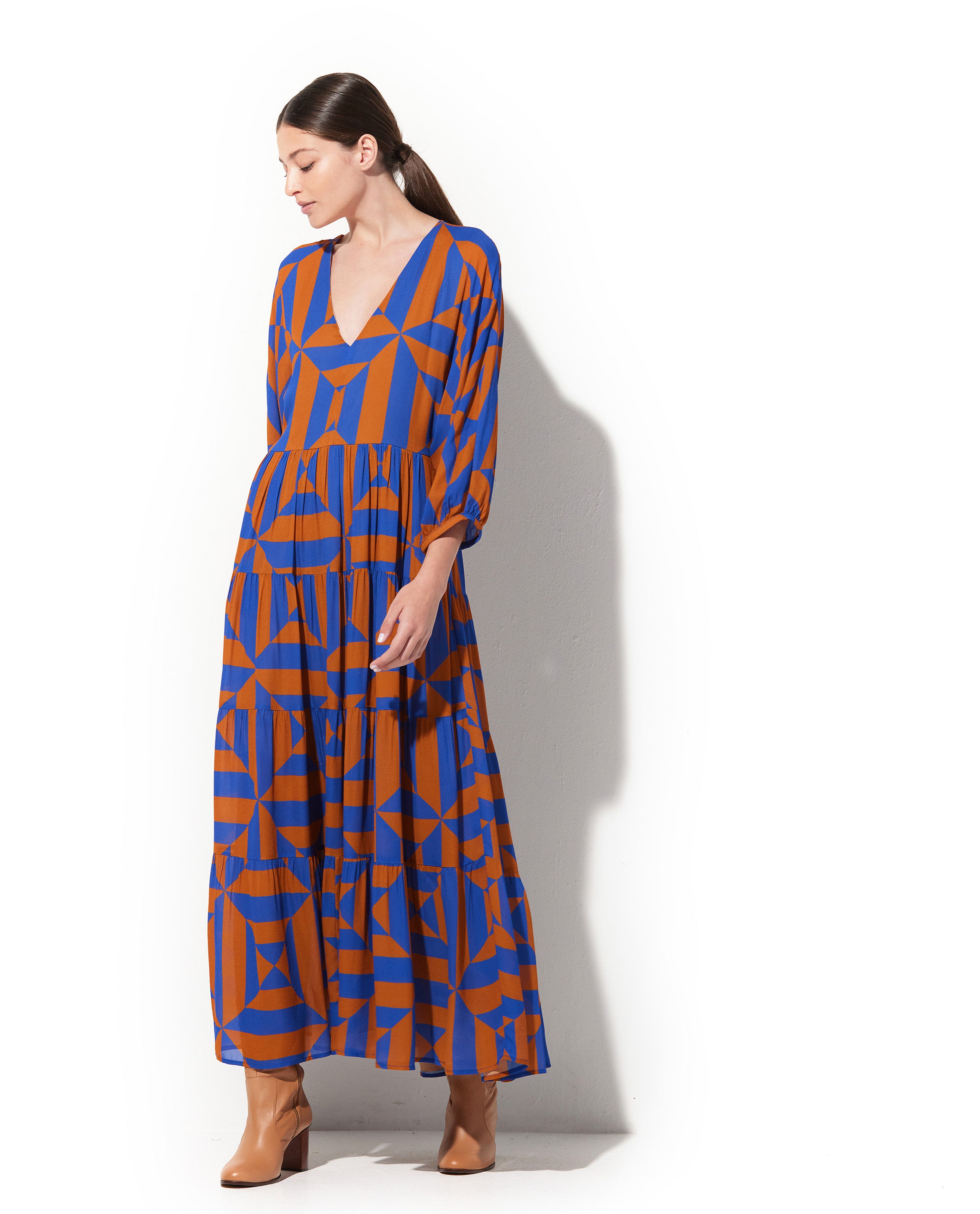 Vestido Lafort Midi Melinda Crepe Leve