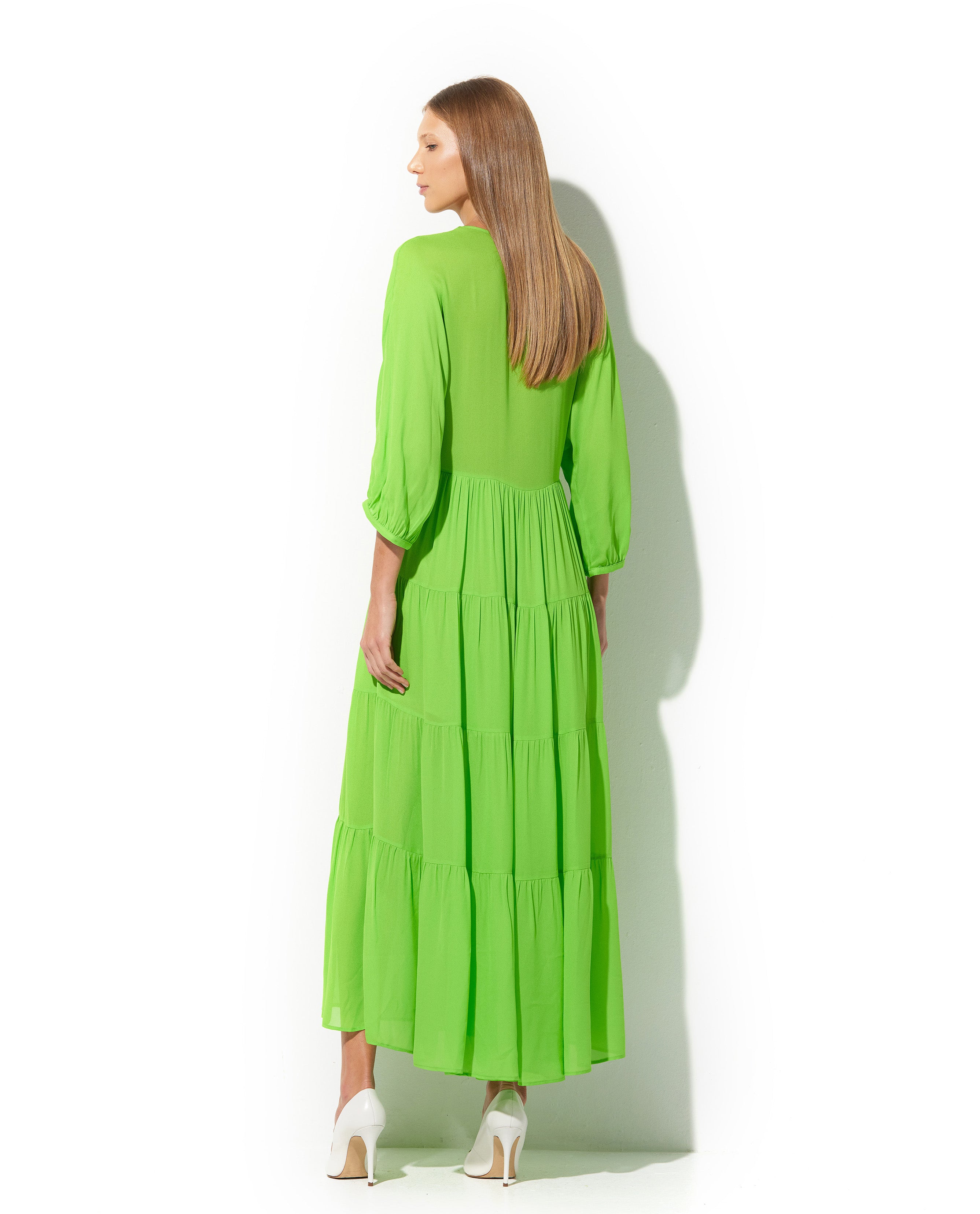 Vestido Lafort Midi Melinda Crepe Leve